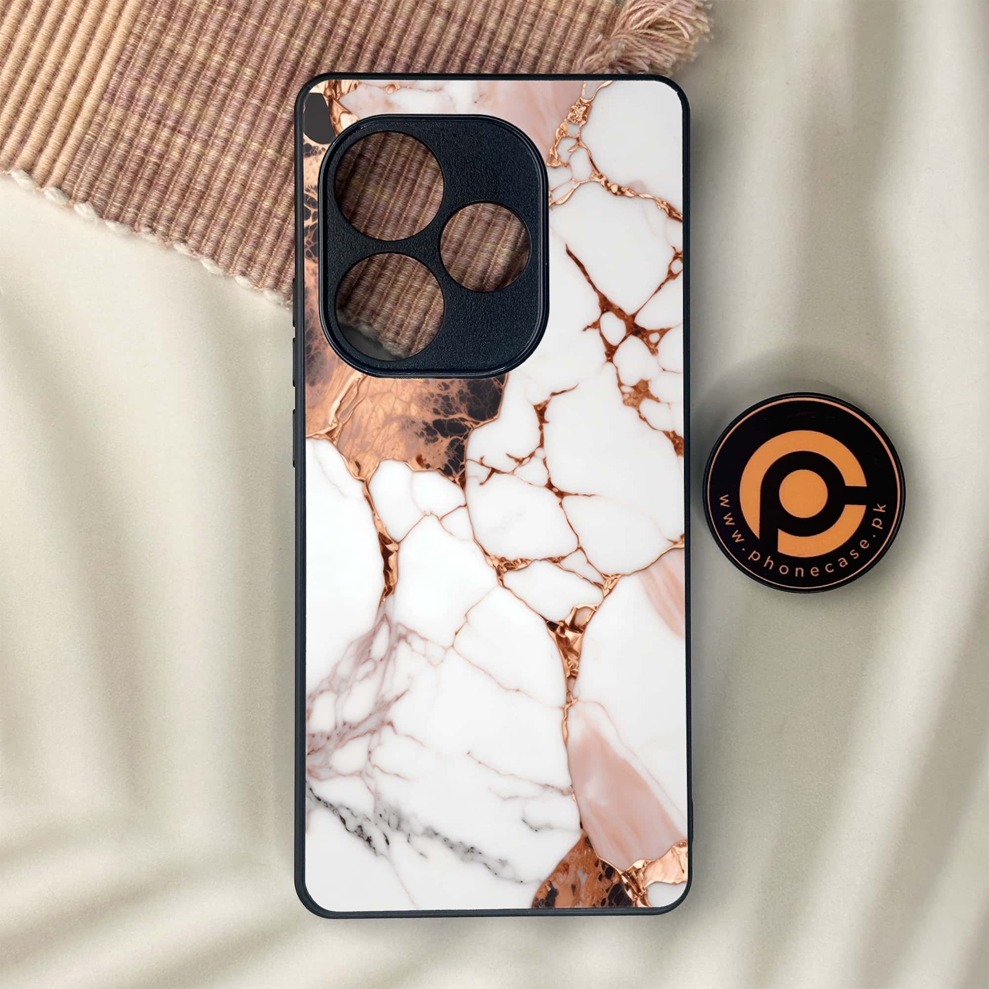 Realme GT 6 - Liquid Marble Series - Premium Metal Printed soft Bumper shock Proof Case
