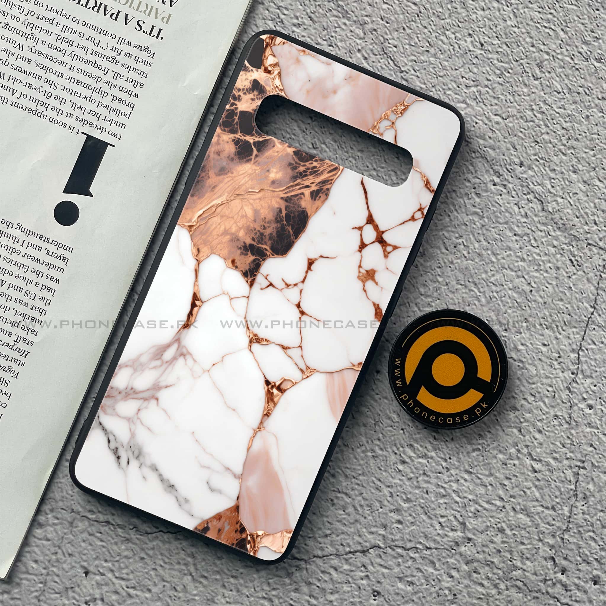 Samsung Galaxy S10 5G - Liquid Marble Series - Premium Printed Glass soft Bumper shock Proof Case