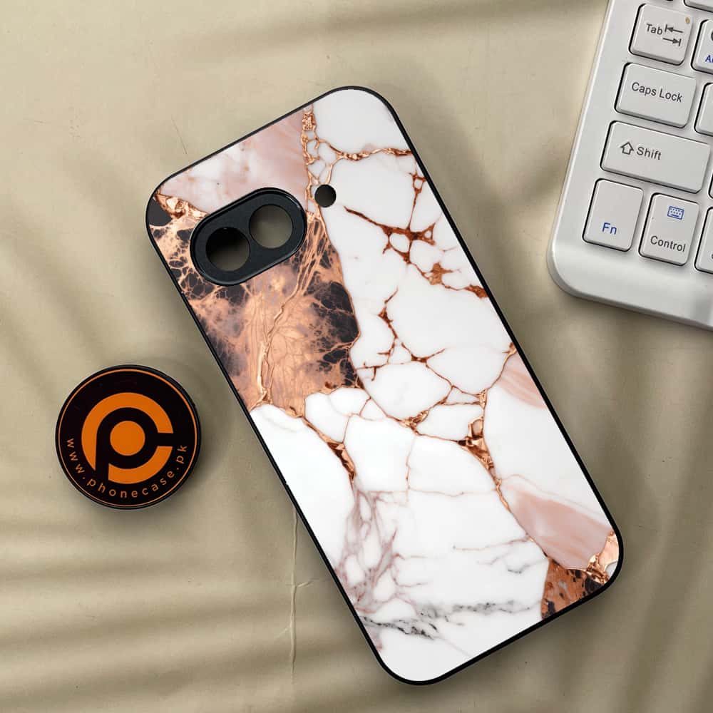 Google Pixel 9a - Liquid Marble Series - Premium Metal Printed soft Bumper Shock Proof Case