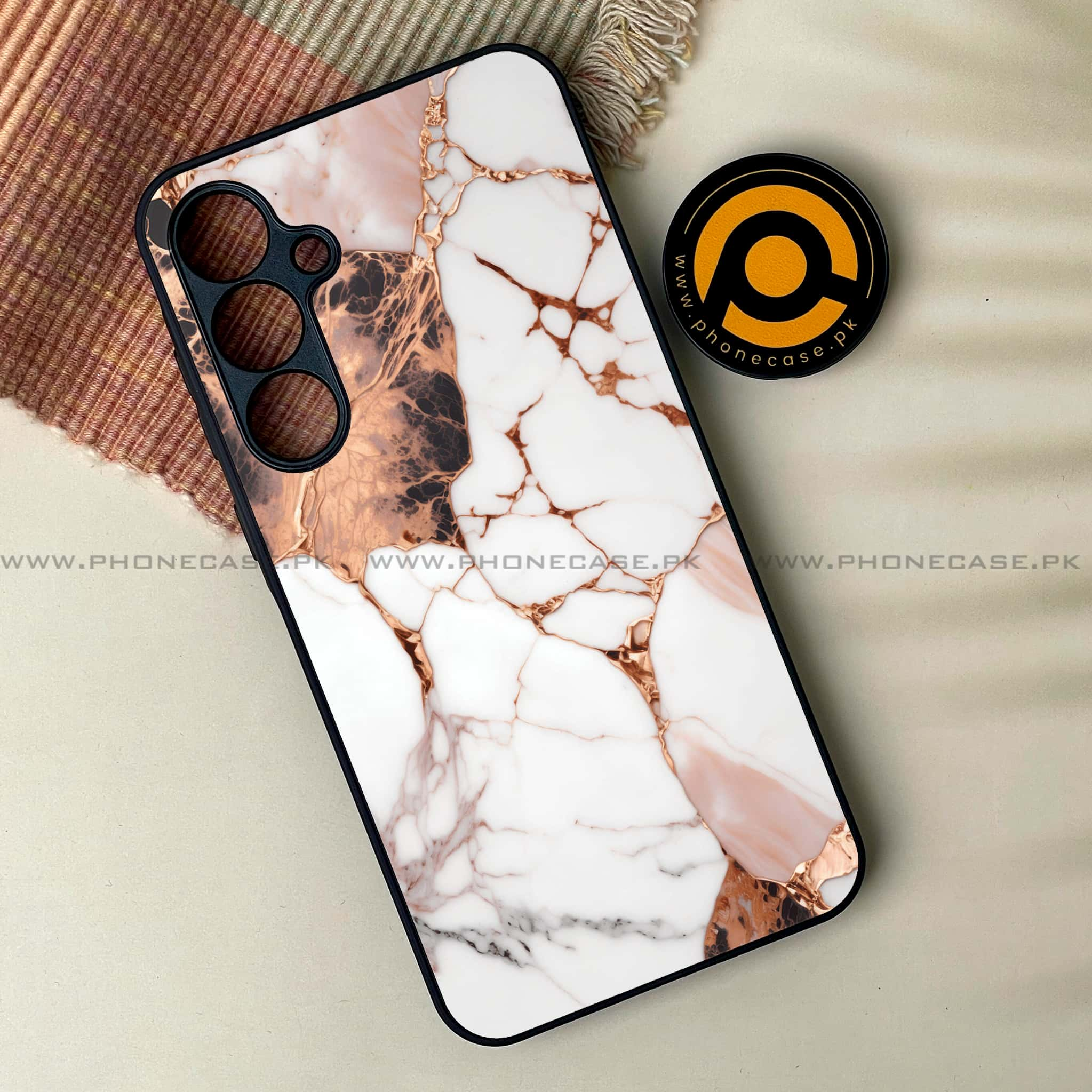 Galaxy A55 5G - Liquid Marble Series -  Premium Printed Metal soft Bumper shock Proof Case