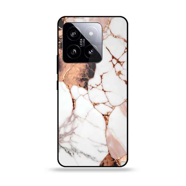 Xiaomi 14 - Liquid Marble Design 5  - Premium Printed Glass soft Bumper shock Proof Case CS-37657