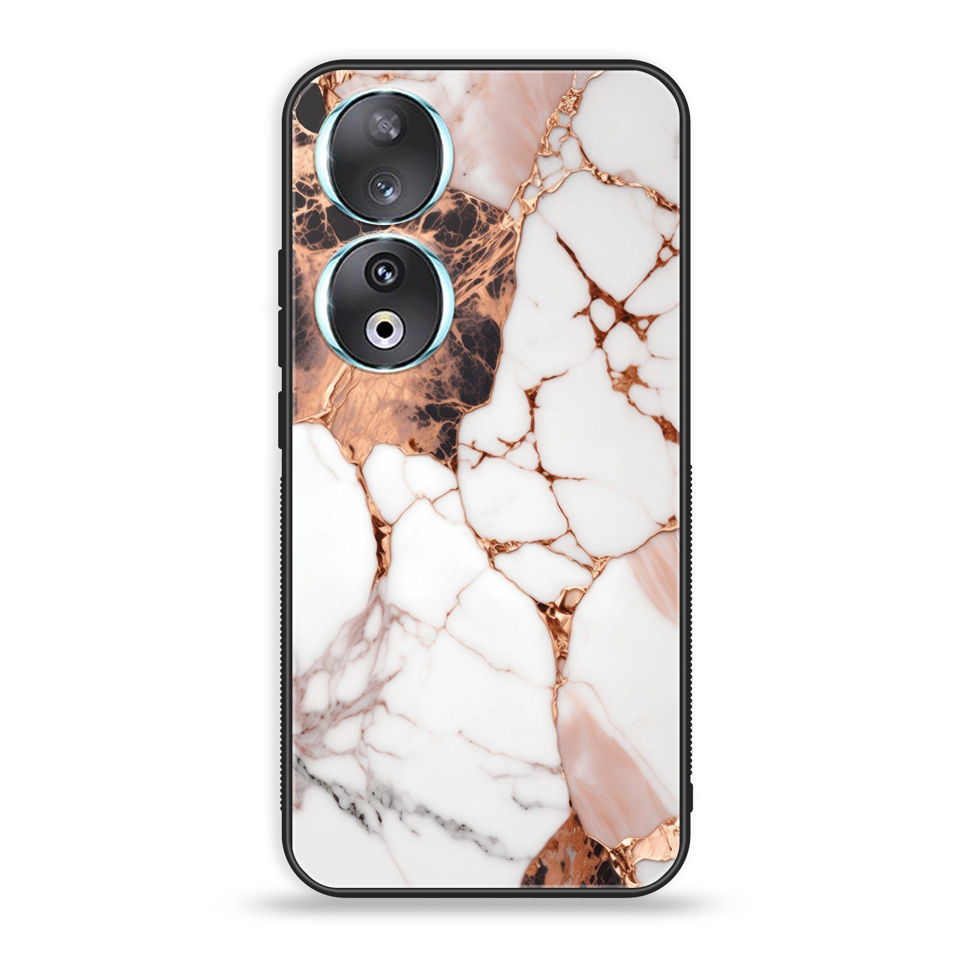 Huawei Honor 90 - Liquid Marble Series - Premium Printed Glass soft Bumper shock Proof Case