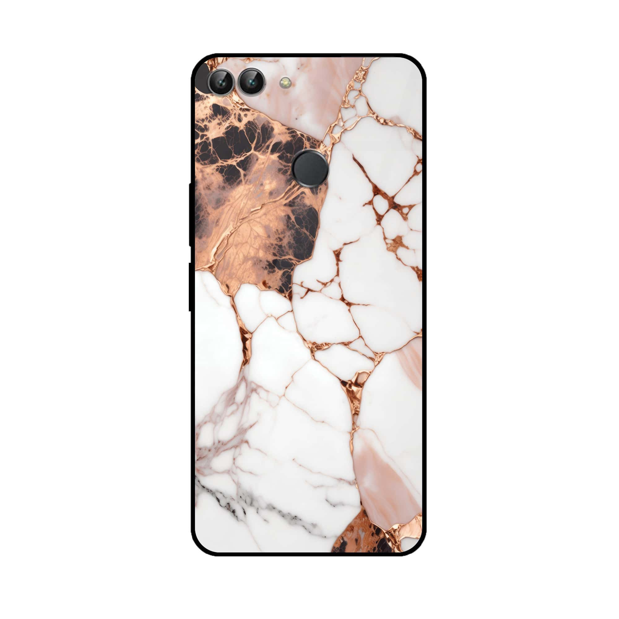 Huawei P Smart - Liquid Marble Series - Premium Printed Glass soft Bumper shock Proof Case