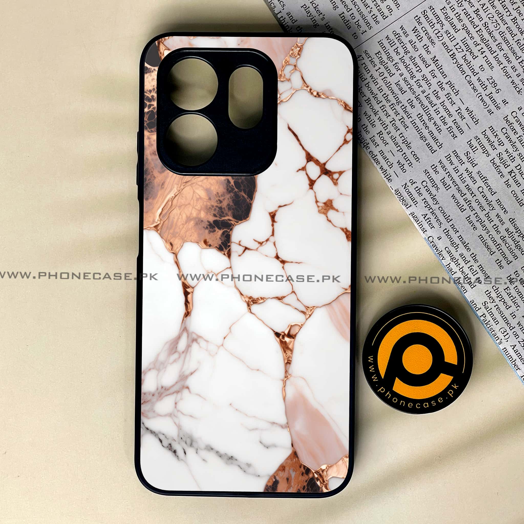 Infinix Smart 9 HD - Liquid Marble Series - Premium Metal Printed soft Bumper shock Proof Case