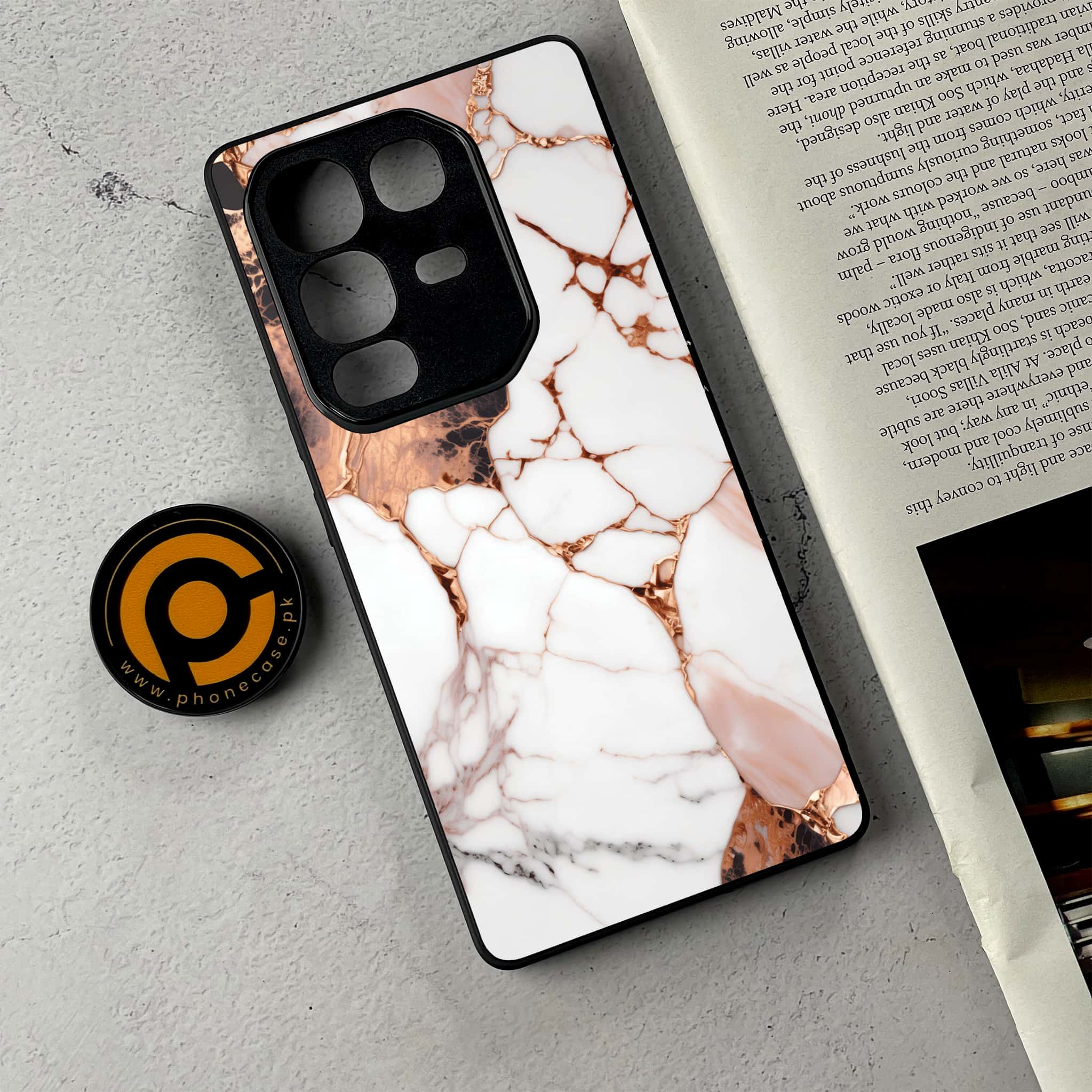 Infinix Note 50 - Liquid Marble Series - Premium Metal Printed Soft Bumper Shockproof Case