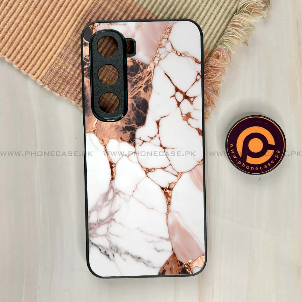 Infinix Hot 60i - Liquid Marble Series - Premium Metal Printed soft Bumper shock Proof Case