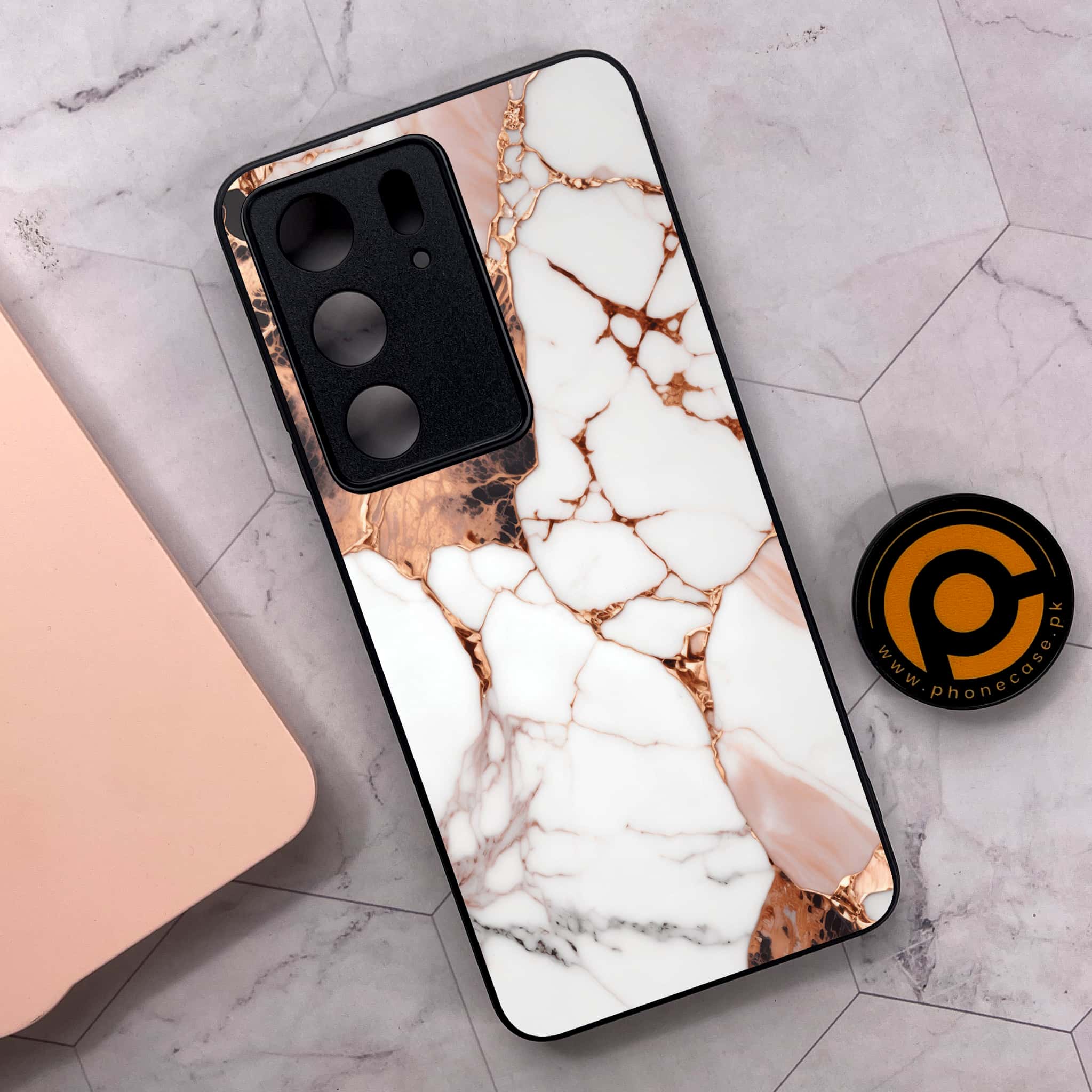 Realme C75x 4G - Liquid Marble Series - Premium Metal Printed soft Bumper shock Proof Case