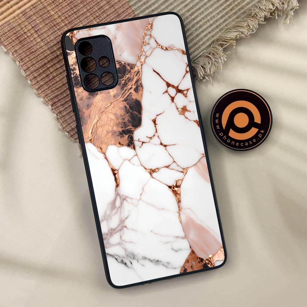 Samsung Galaxy A71 - Liquid Marble Series - Premium Metal Printed soft Bumper shock Proof Case
