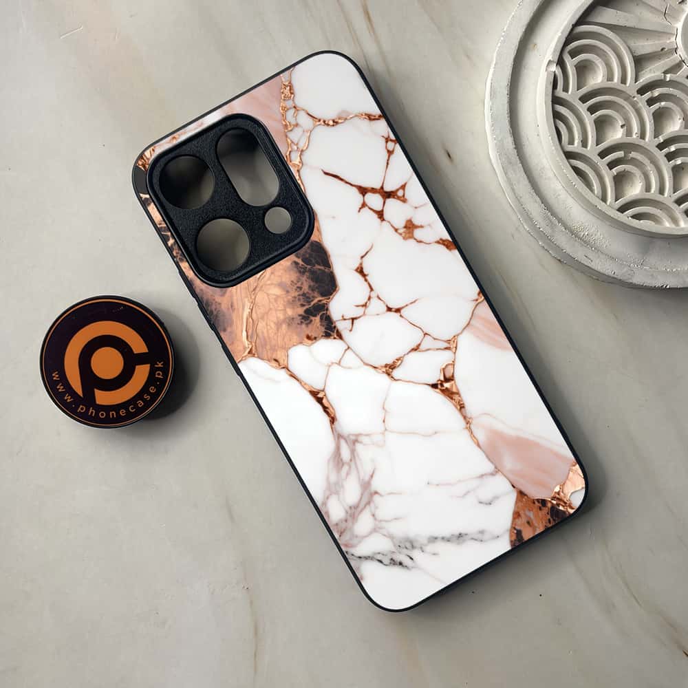 Oppo Reno 14 5G - Liquid Marble Series - Premium Metal Printed soft Bumper shock Proof Case