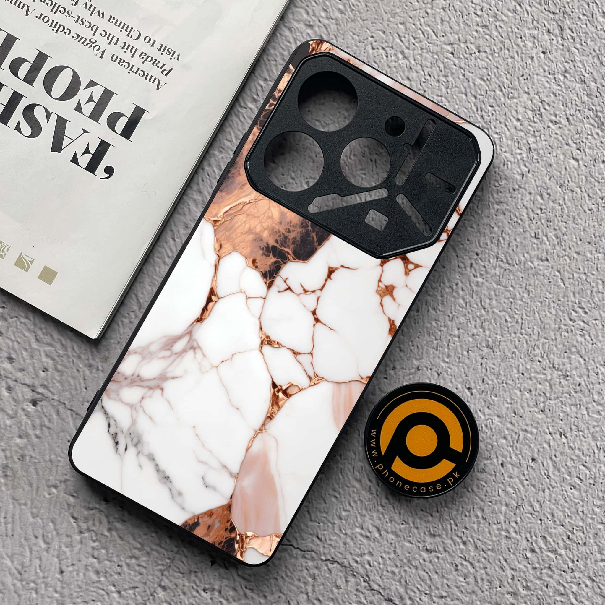 Tecno Pova 6 Neo - Liquid Marble Series - Premium Metal  Printed soft Bumper shock Proof Case