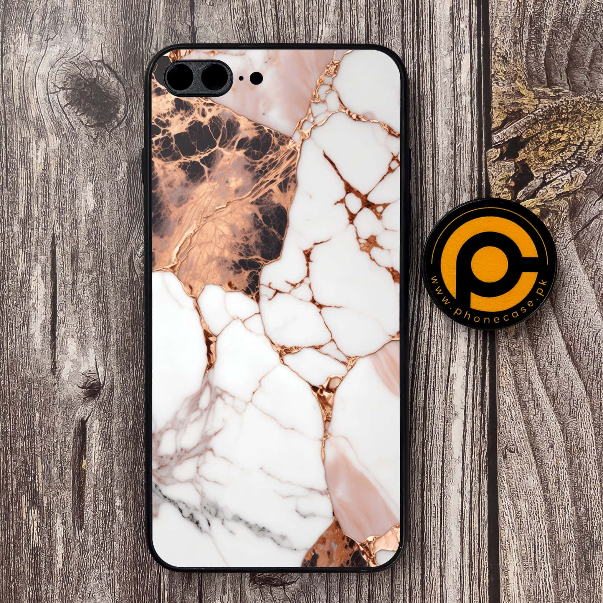 iPhone 7 Plus - Liquid Marble Series - Premium Metal Printed soft Bumper shock Proof Case