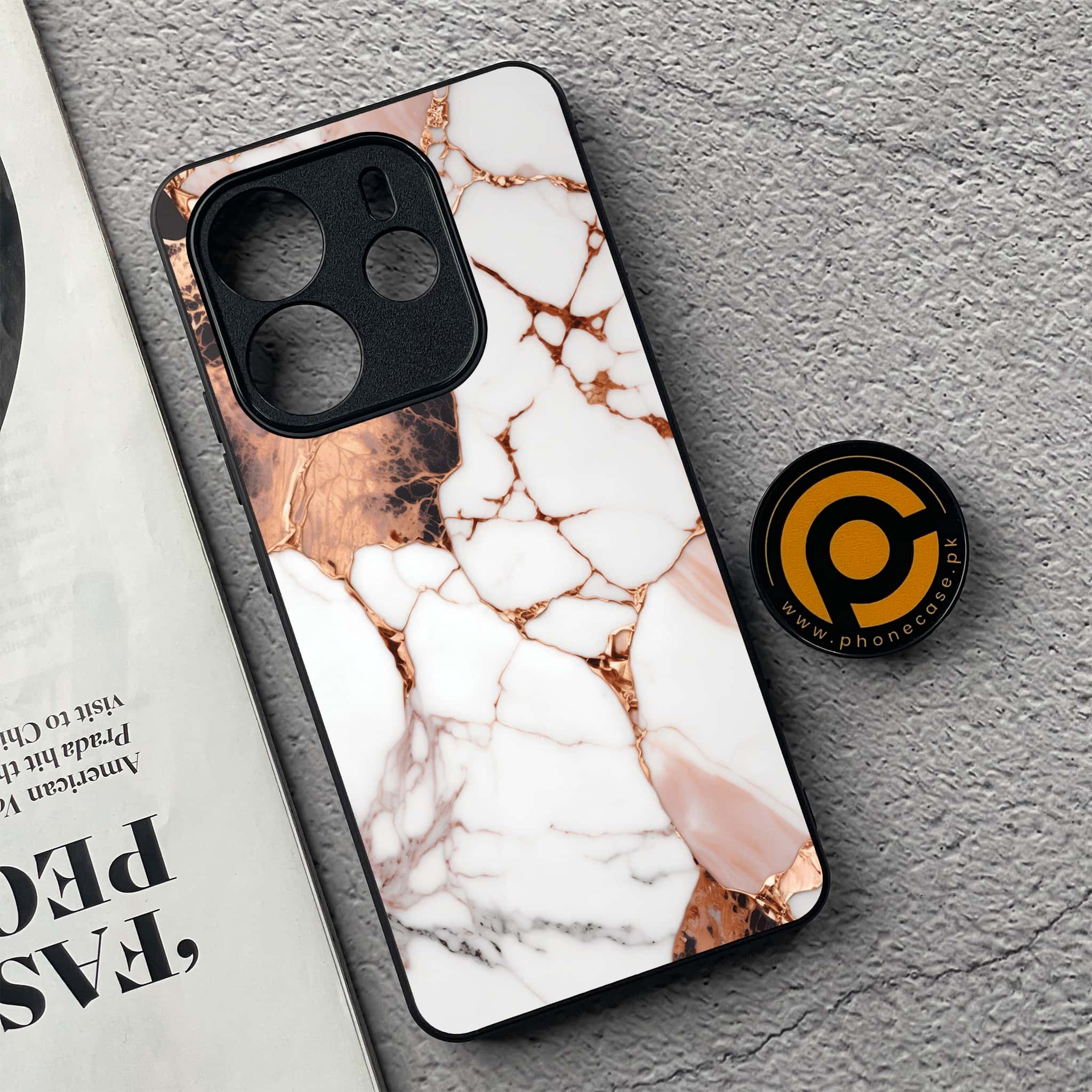 Xiaomi Redmi Note 14 - Liquid Marble Series - Premium Printed Glass soft Bumper shock Proof Case