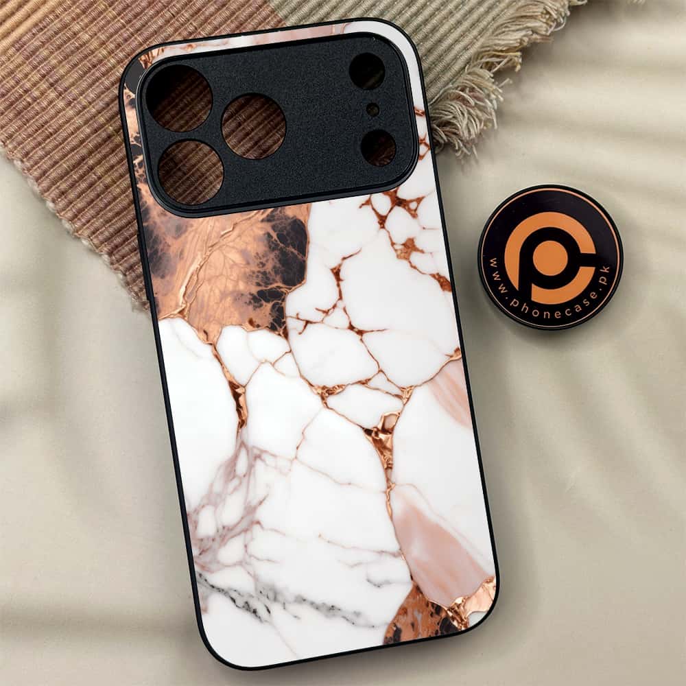 iPhone 17 Pro - Liquid Marble Series - Premium Metal Printed soft Bumper shock Proof Case