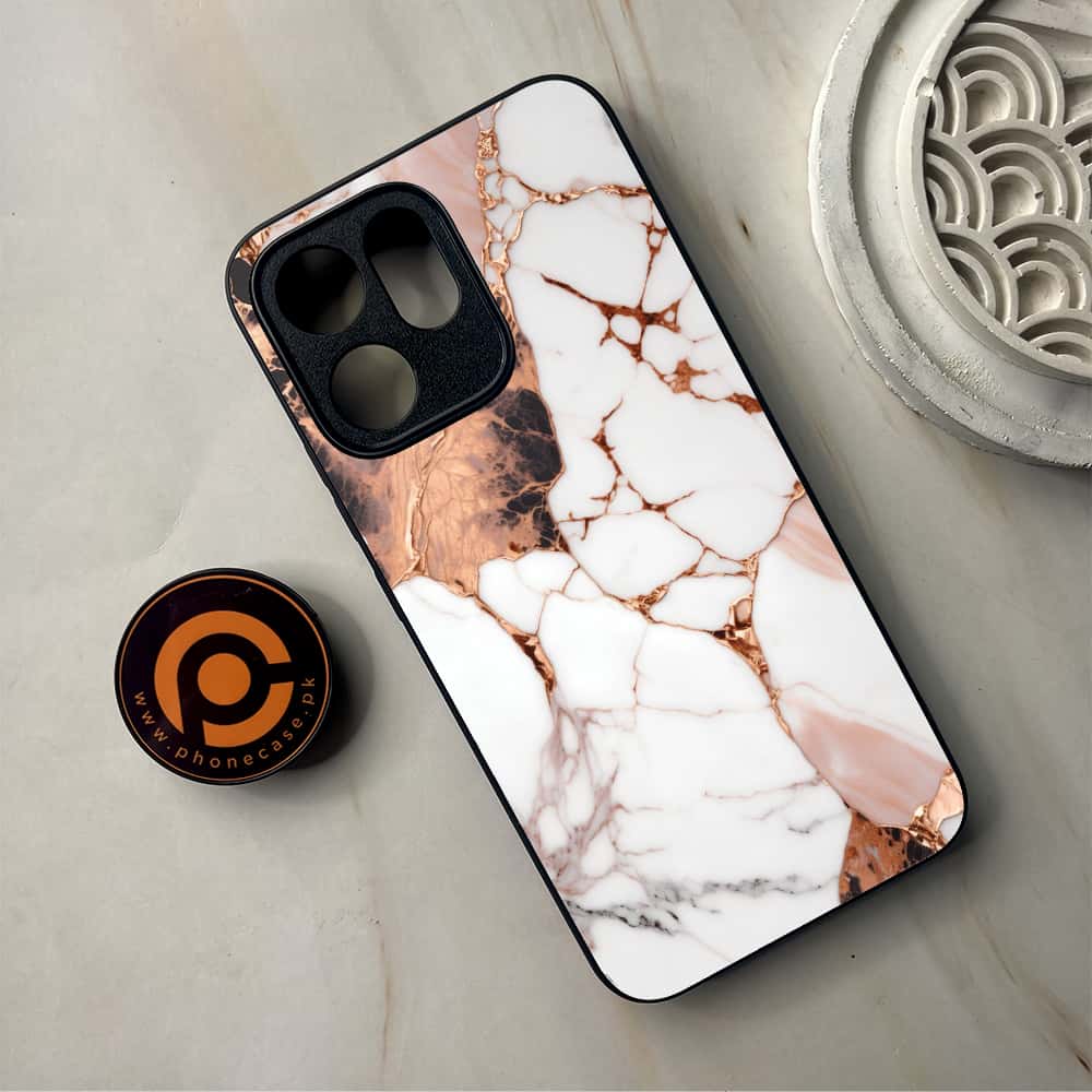 Oppo Reno 14F - Liquid Marble Series - Premium Metal Printed Soft Bumper Shockproof Case