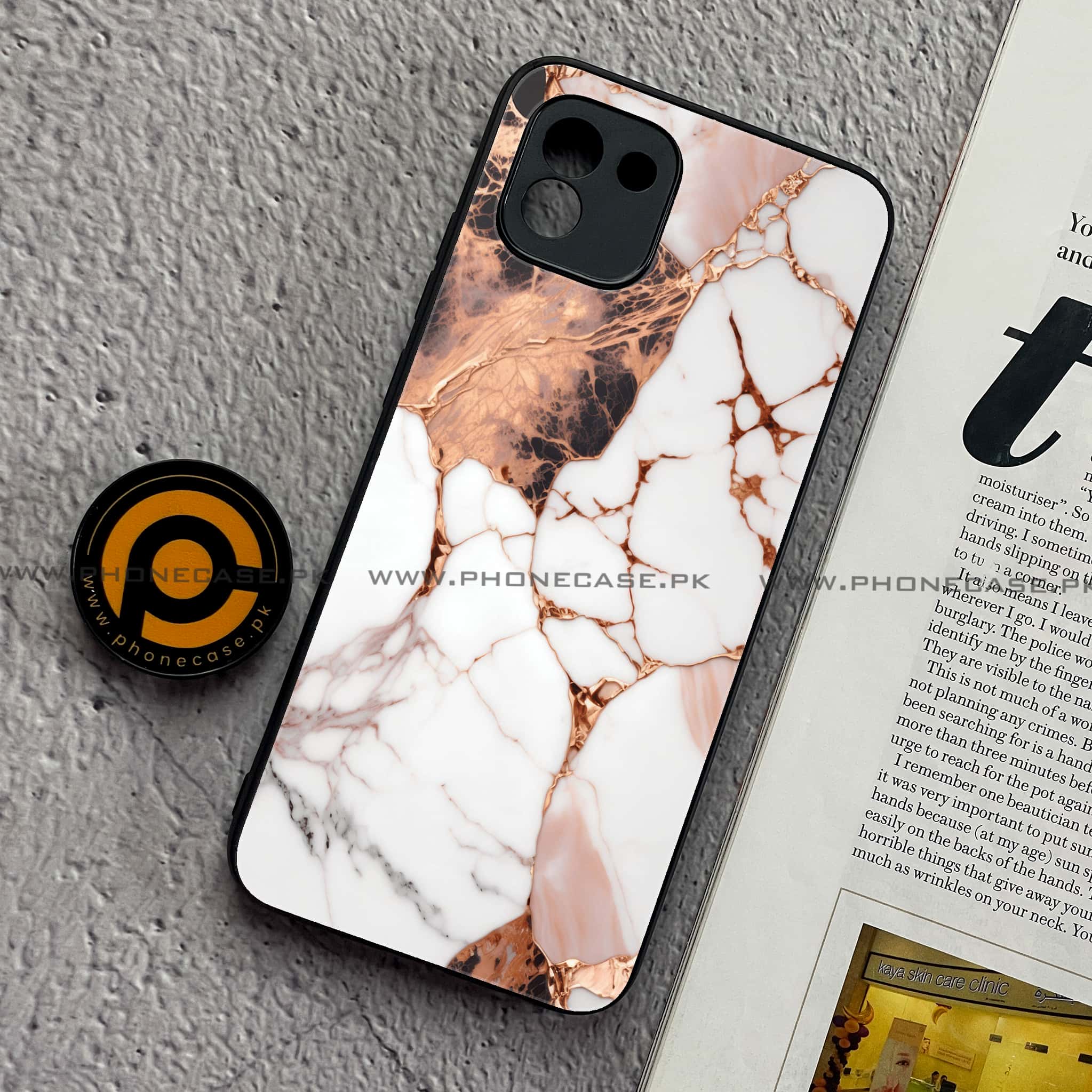 Samsung Galaxy A03 - Liquid Marble Series - Premium Printed Glass soft Bumper shock Proof Case