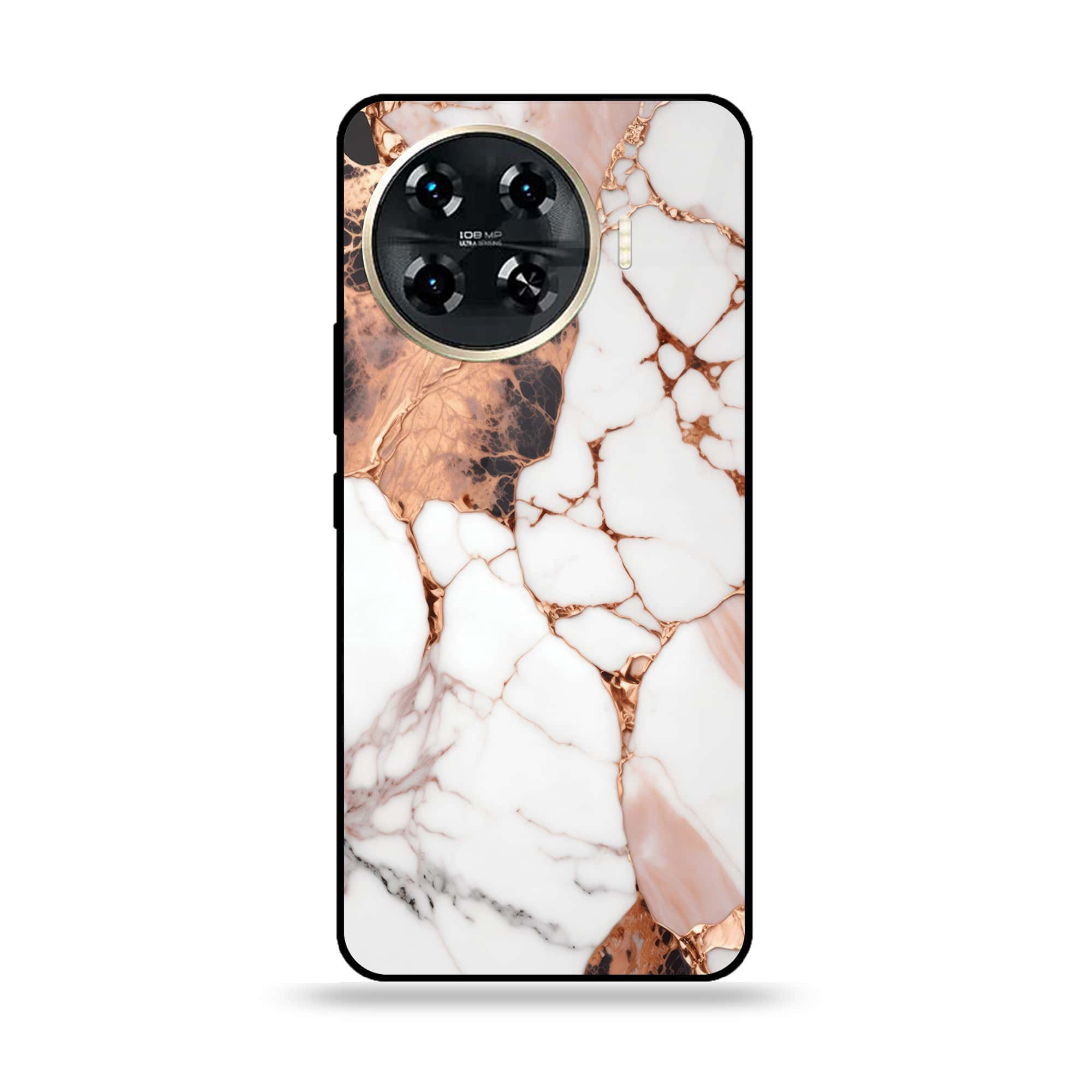 Tecno Spark 20 pro plus - Liquid Marble Series - Premium Printed Glass soft Bumper shock Proof Case