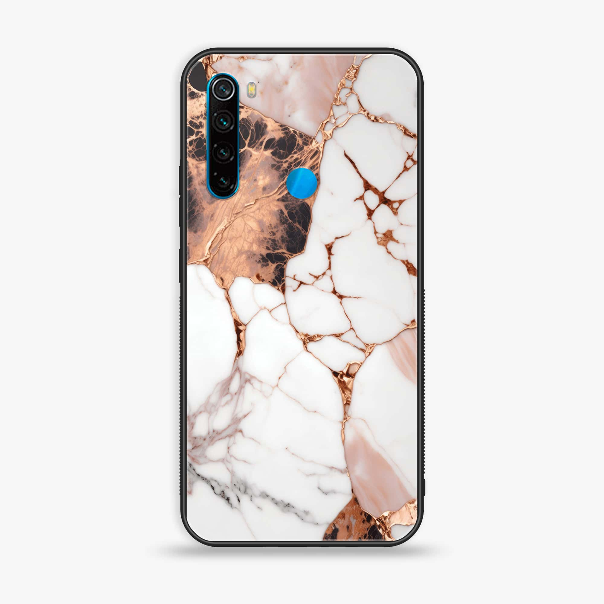 Redmi Note 8 - Liquid Marble Series - Premium Printed Glass soft Bumper shock Proof Case