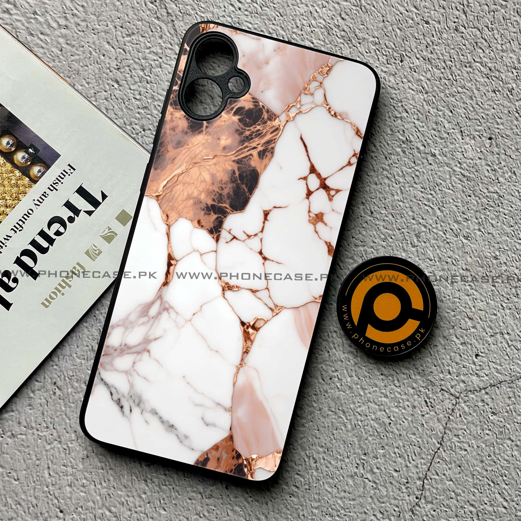 Samsung Galaxy A05 - Liquid Marble Series - Premium Metal Printed soft Bumper shock Proof Case