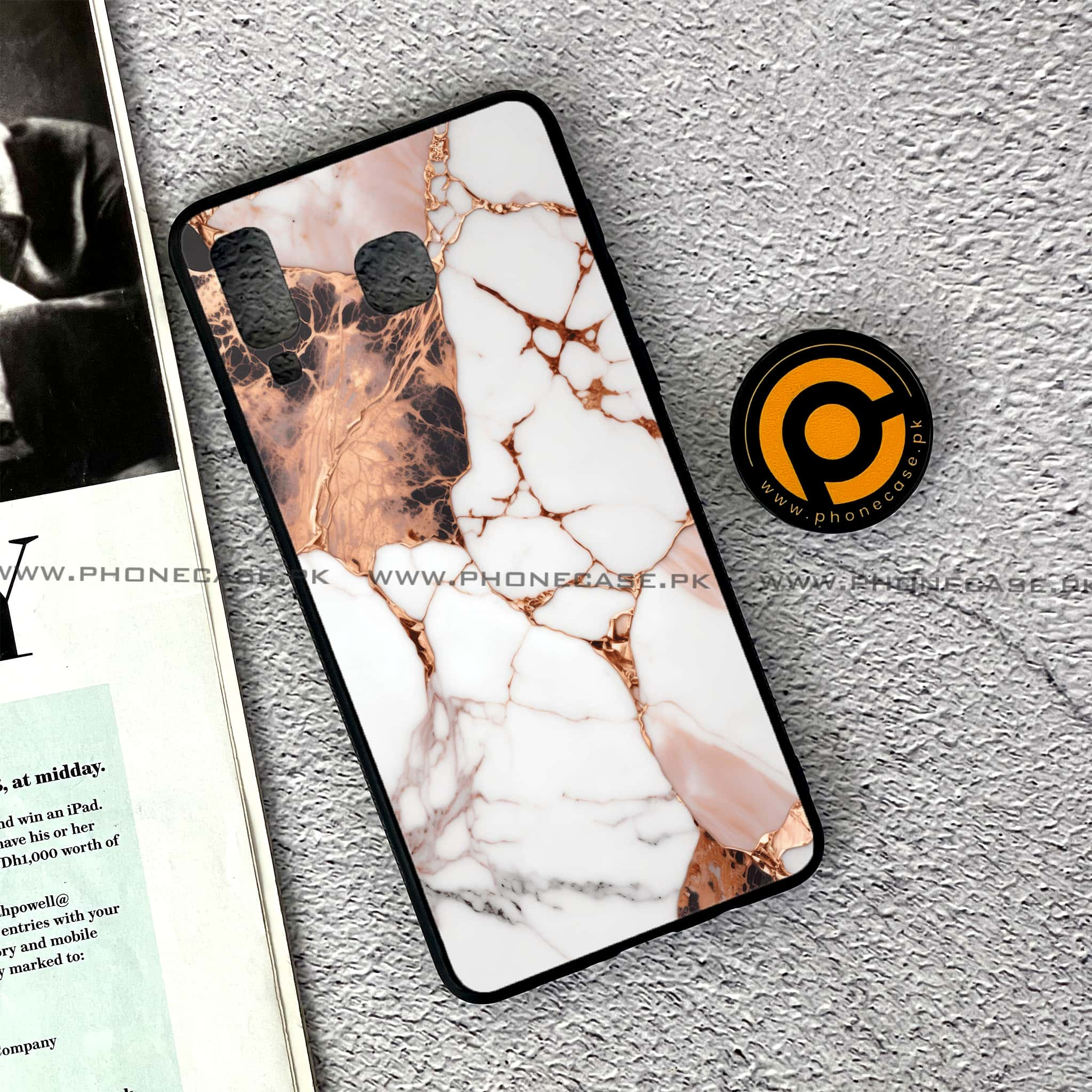 Samsung Galaxy A8 Star(A9 Star) - Liquid Marble Series - Premium Printed Glass soft Bumper shock Proof Case