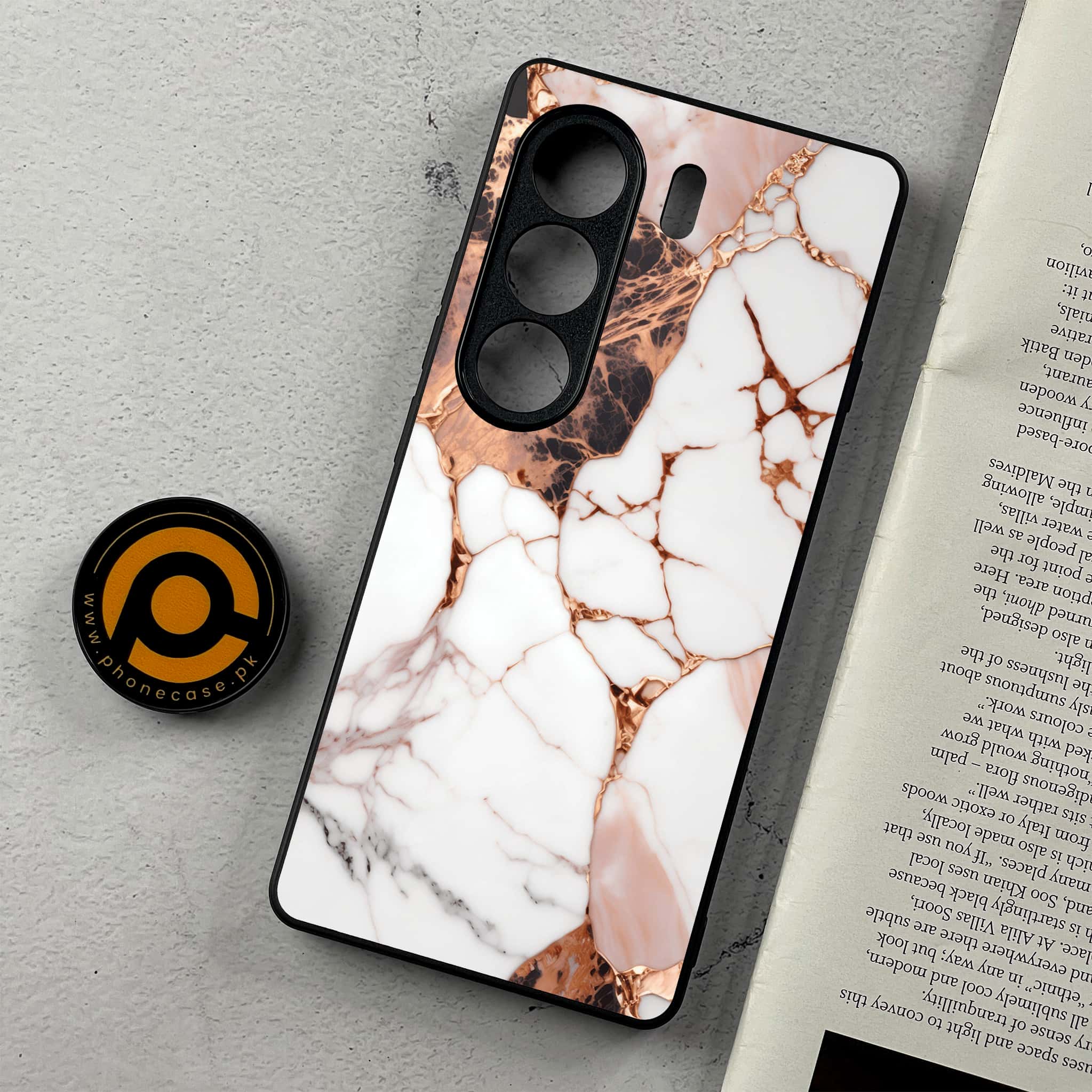 Tecno Camon 40 Pro - Liquid Marble Series - Premium Metal Printed Soft Bumper Shockproof Case