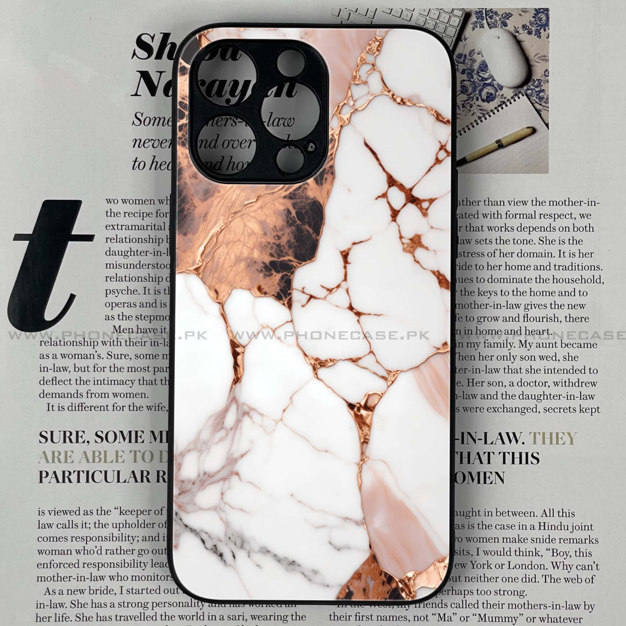iPhone 13 Pro Max - Liquid Marble Series - Premium Metal Printed soft Bumper shock Proof Case