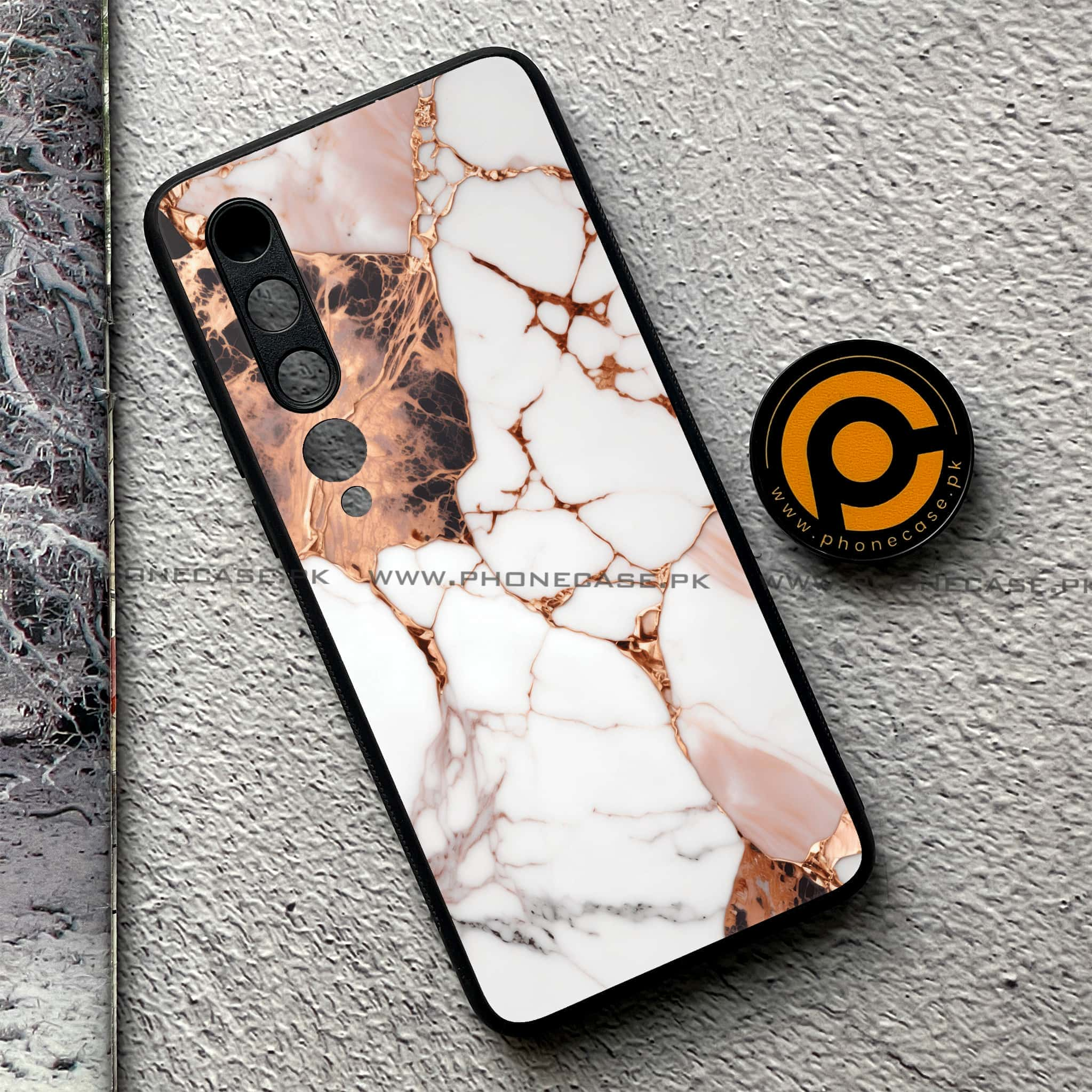 Xiaomi Mi 10 - Liquid Marble Series - Premium Printed Glass soft Bumper shock Proof Case