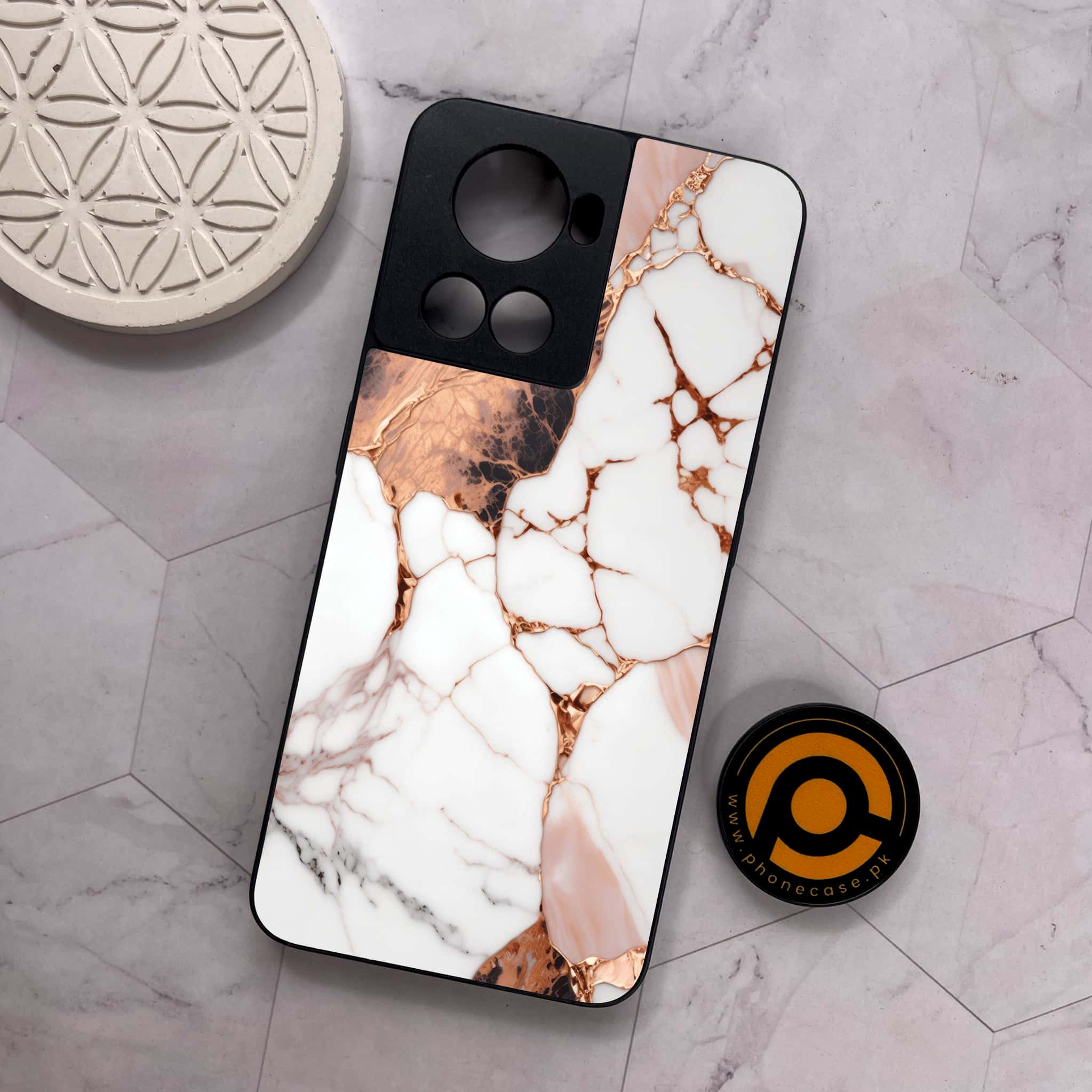 OnePlus 10R -  Liquid Marble Series - Premium Metal Printed soft Bumper shock Proof Case