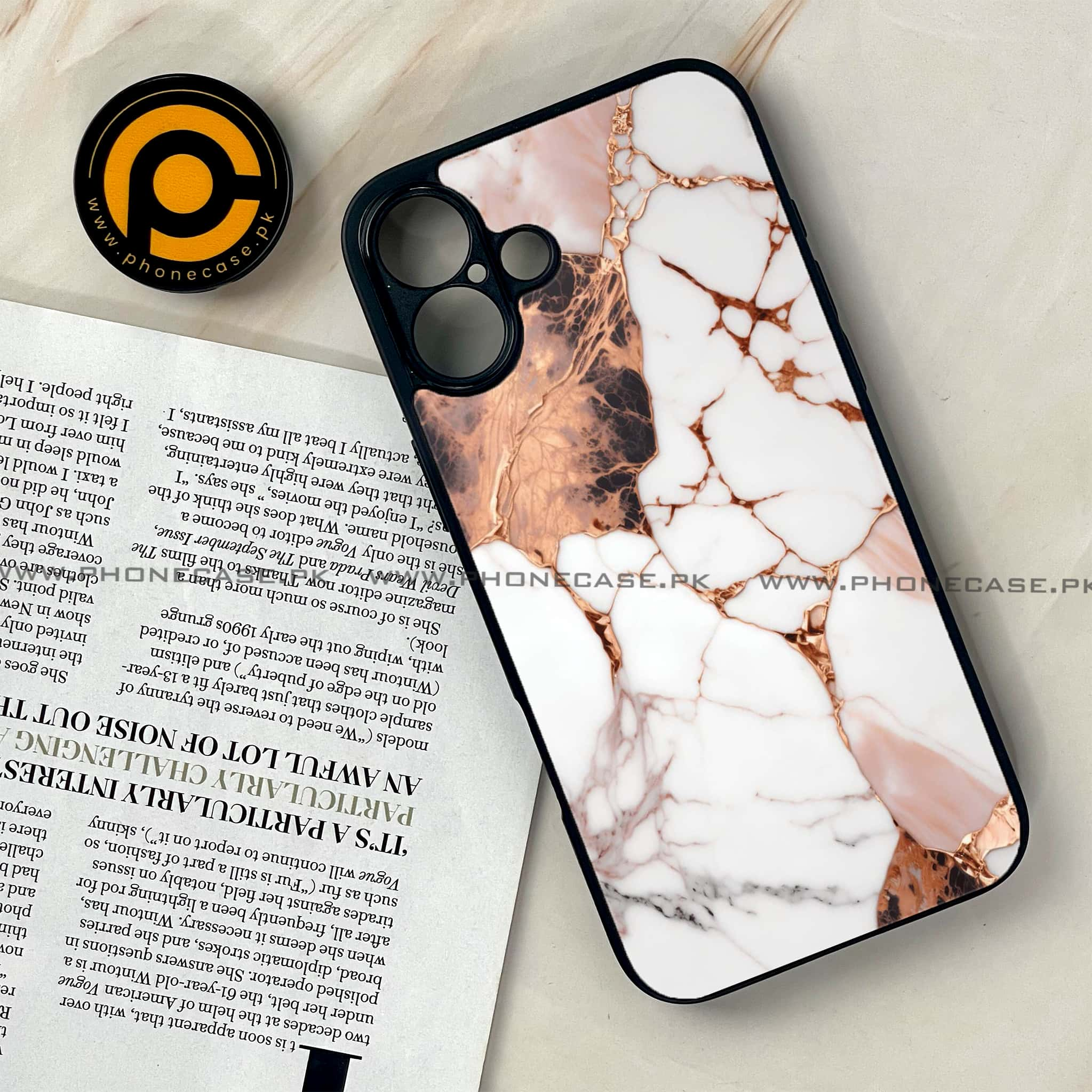 iPhone 16 - Liquid Marble Series - Premium Printed Glass soft Bumper shock Proof Case