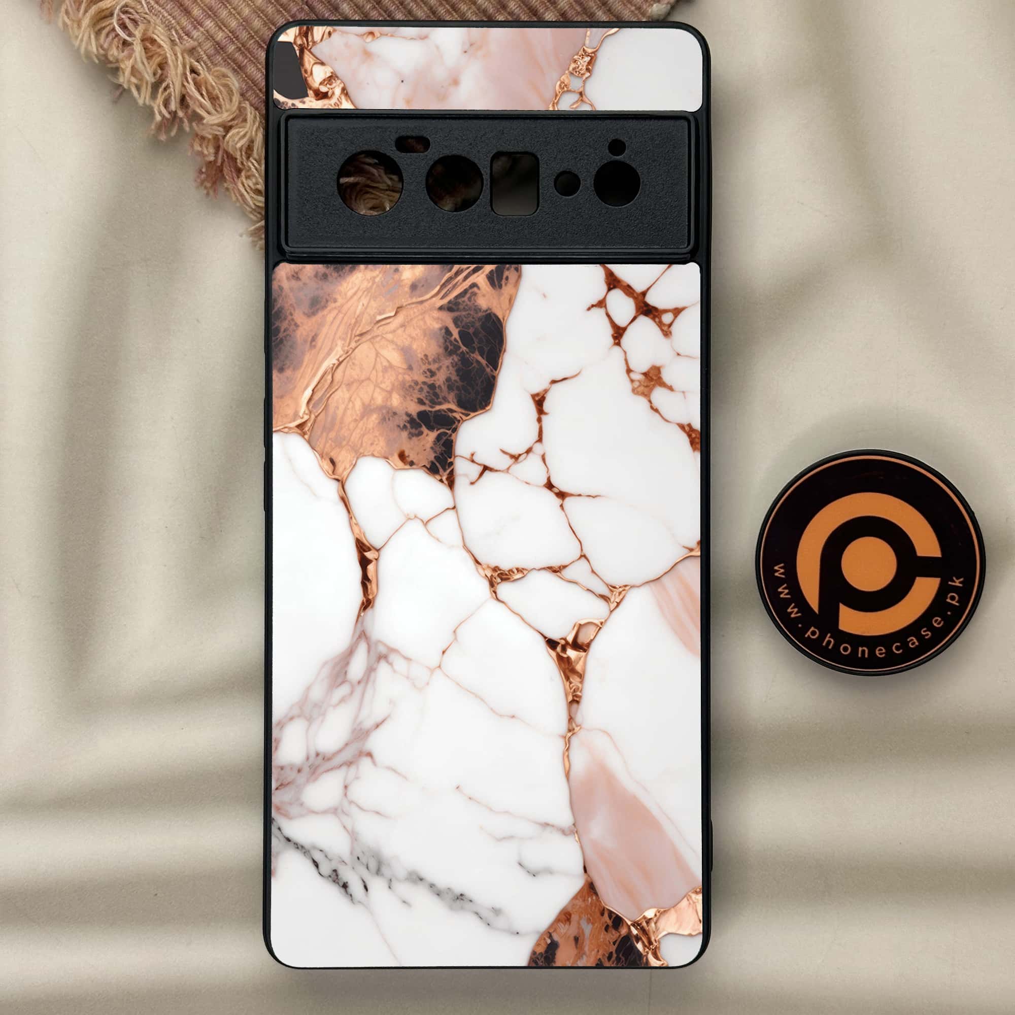 Google Pixel 6 Pro - Liquid Marble Series - Premium Metal Printed soft Bumper Shock Proof Case