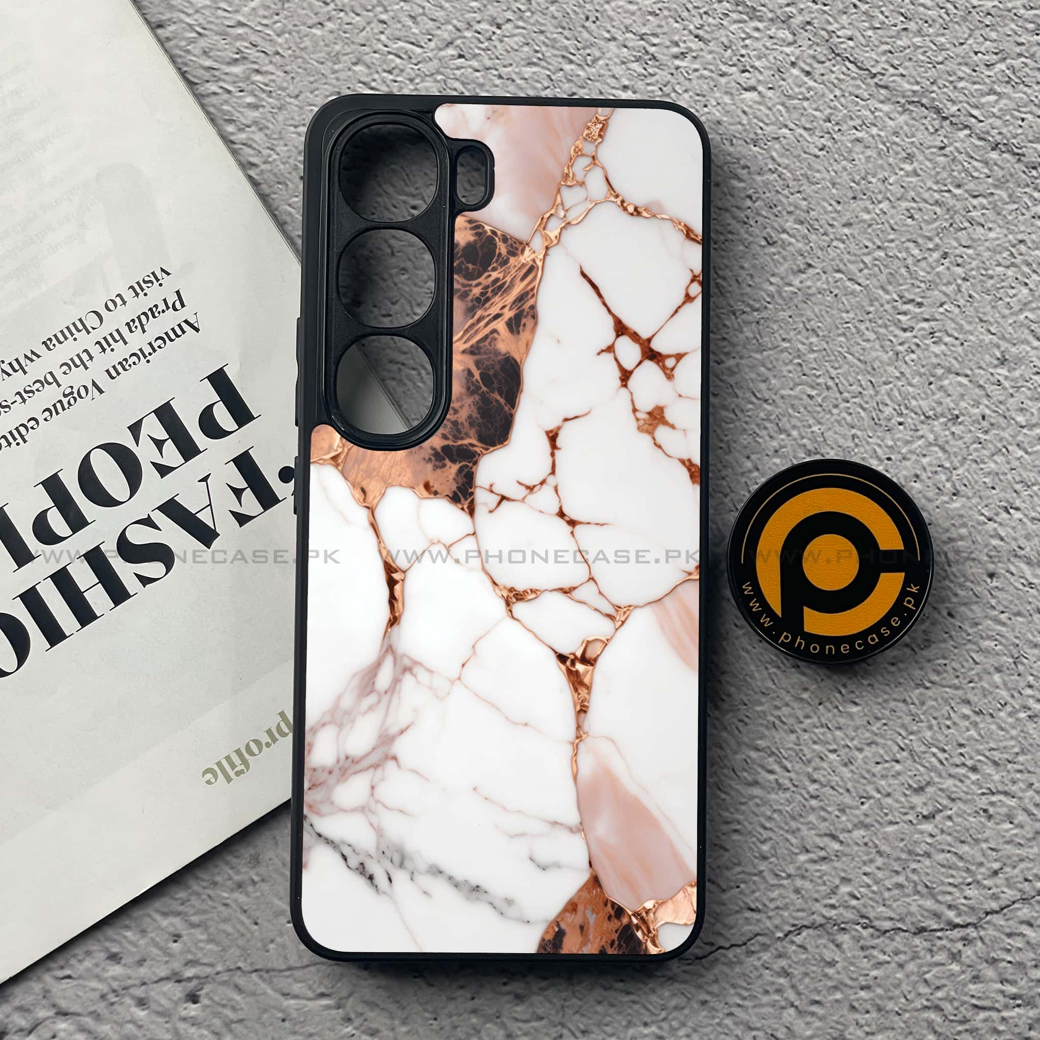 Vivo V40 Lite (IDN) - Liquid Marble Series - Premium Metal Printed soft Bumper Shock Proof Case