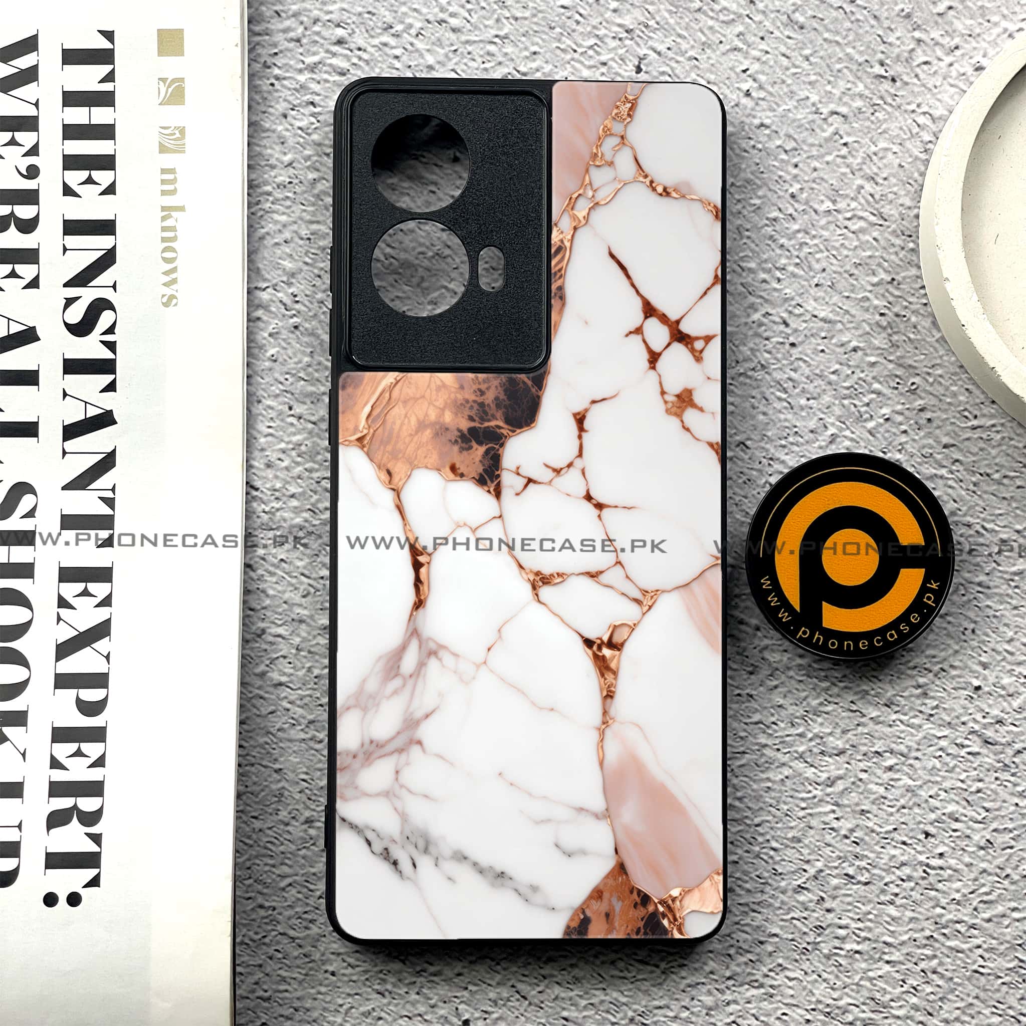 Moto G85 - Liquid Marble Series - Premium Printed Glass soft Bumper shock Proof Case