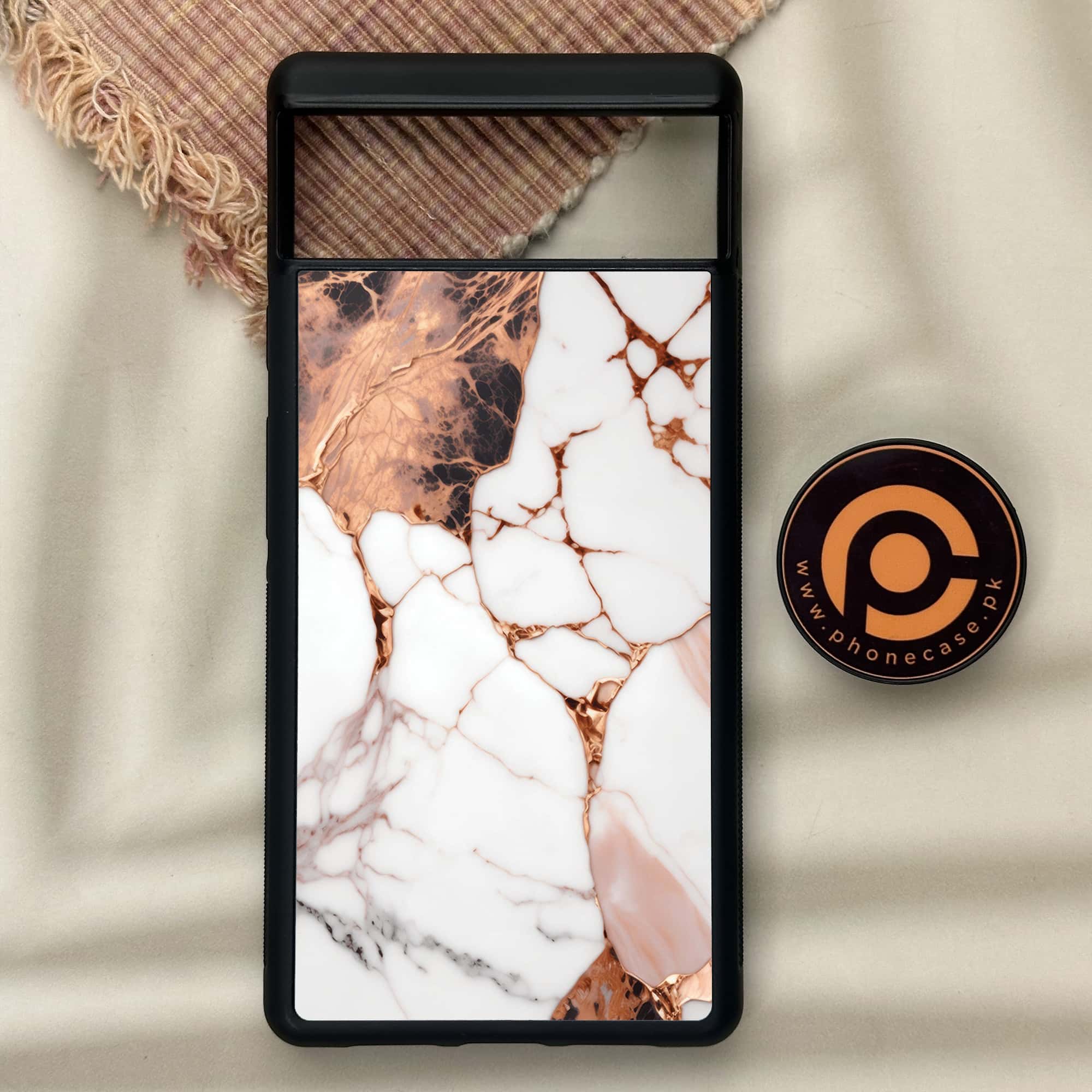 Google Pixel 6 - Liquid Marble Series - Premium Metal Printed soft Bumper Shock Proof Case