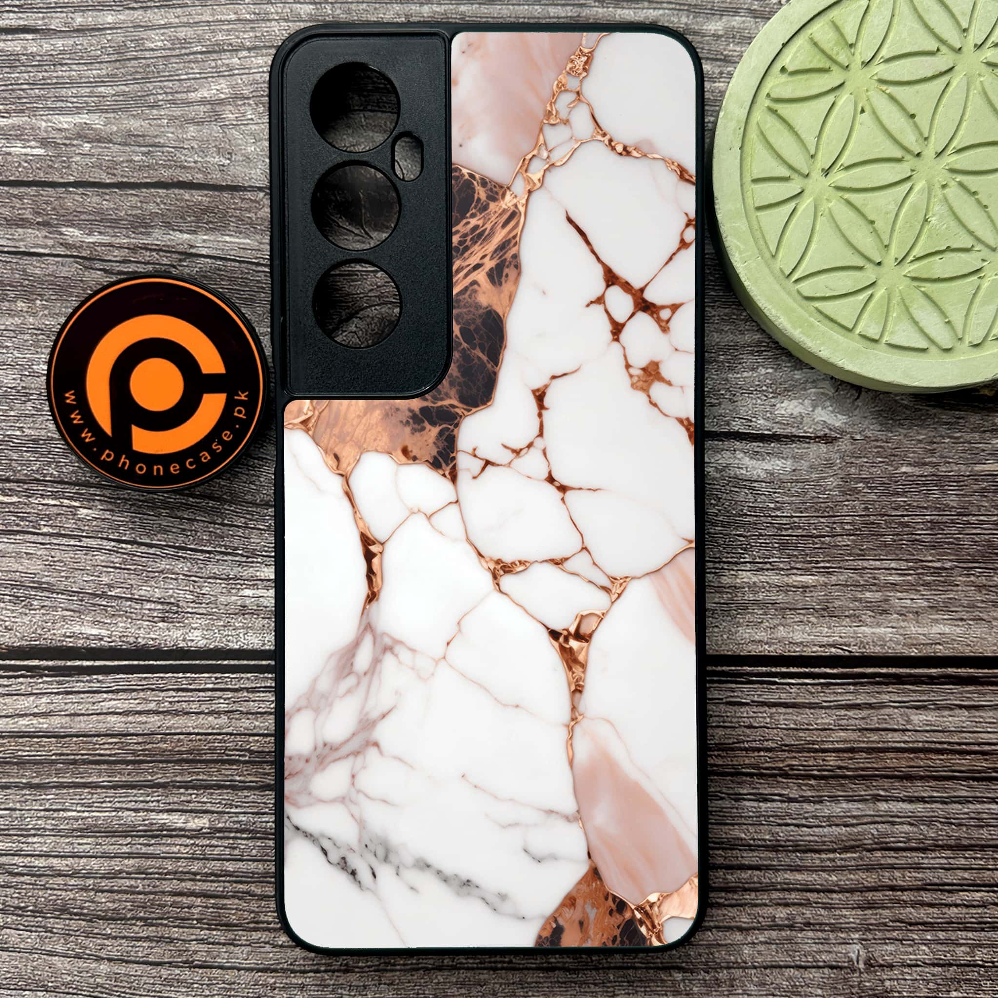 Realme C65  - Liquid Marble Series - Premium Metal Printed soft Bumper shock Proof Case