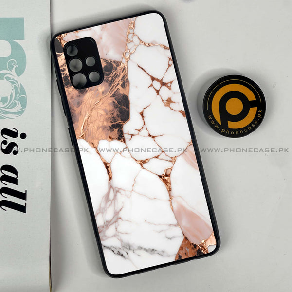 Samsung Galaxy A51 Liquid Marble Design 5 Premium Printed Glass soft Bumper shock Proof Case CS-22496