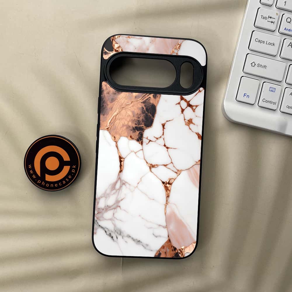Google Pixel 10  - Liquid Marble Series - Premium Metal Printed soft Bumper Shockof Case