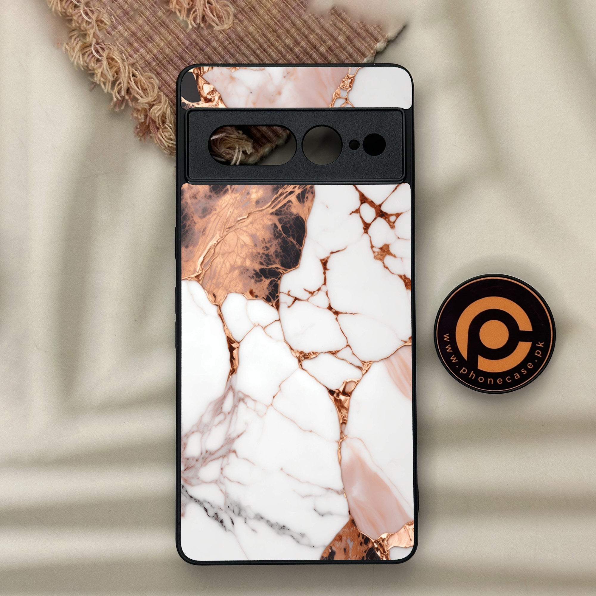 Google Pixel 7 Pro - Liquid Marble Series - Premium Metal Printed soft Bumper Shock Proof Case