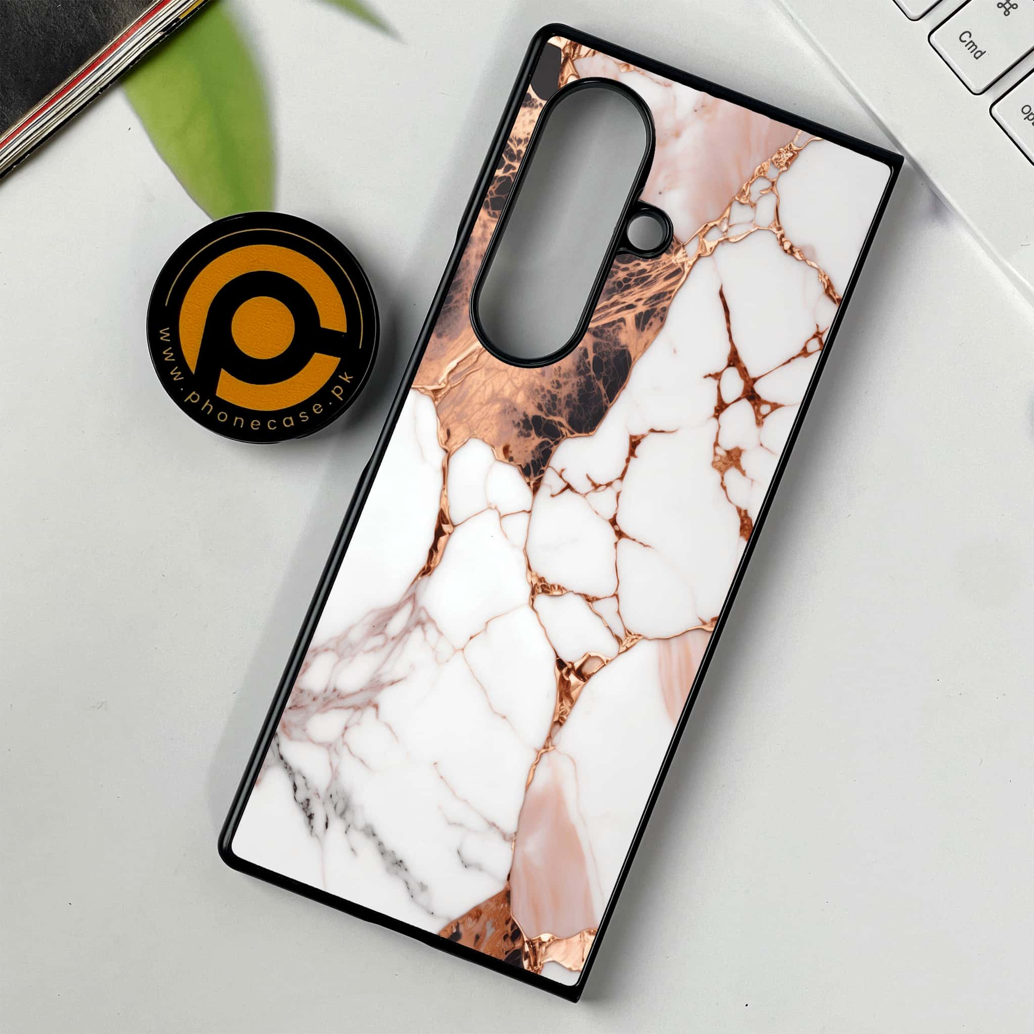 Samsung Galaxy Z Fold 7 - Liquid Marble Series - Premium Metal Printed soft Bumper shock Proof Case