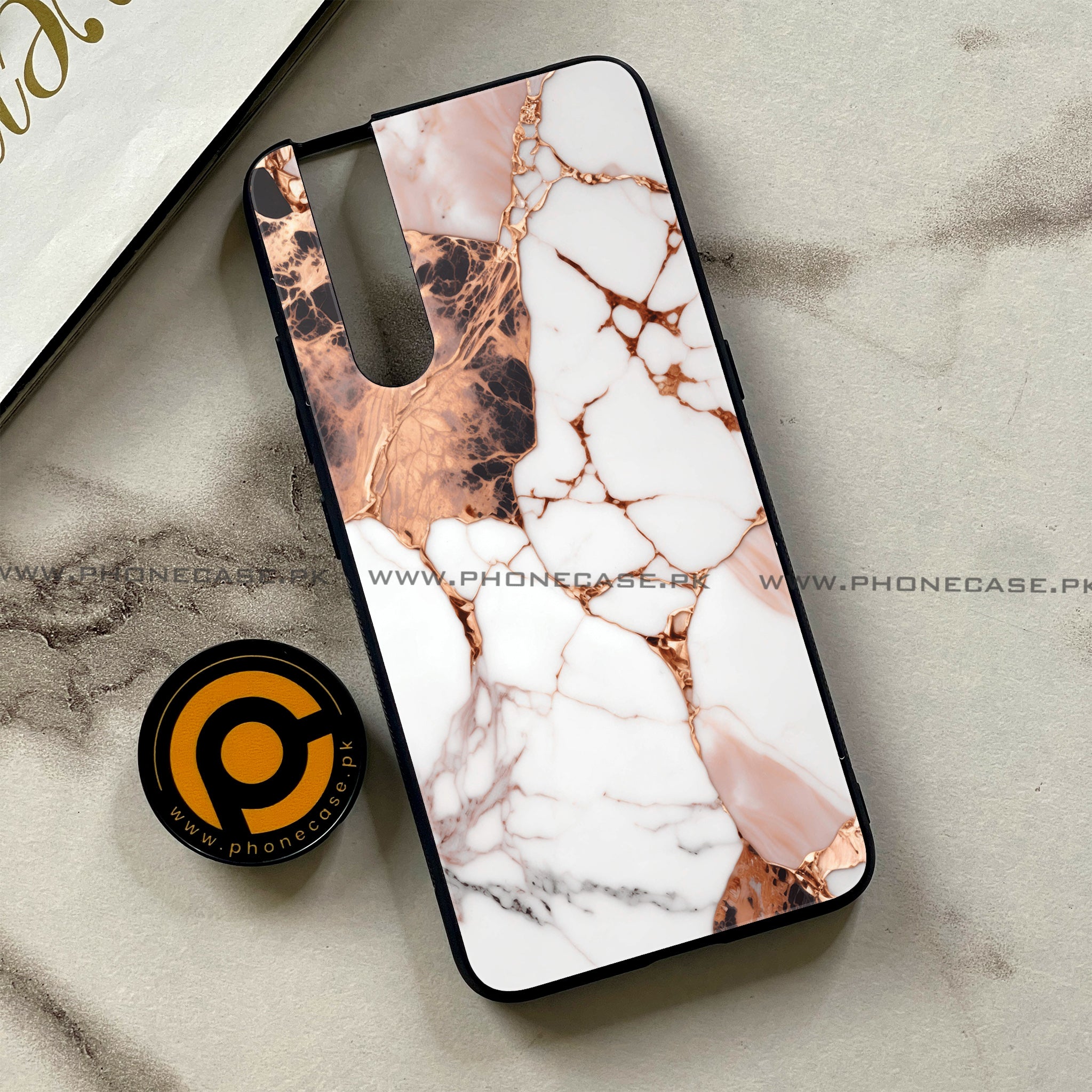 Vivo V15 Pro - Liquid Marble Series - Premium Printed Glass soft Bumper shock Proof Case