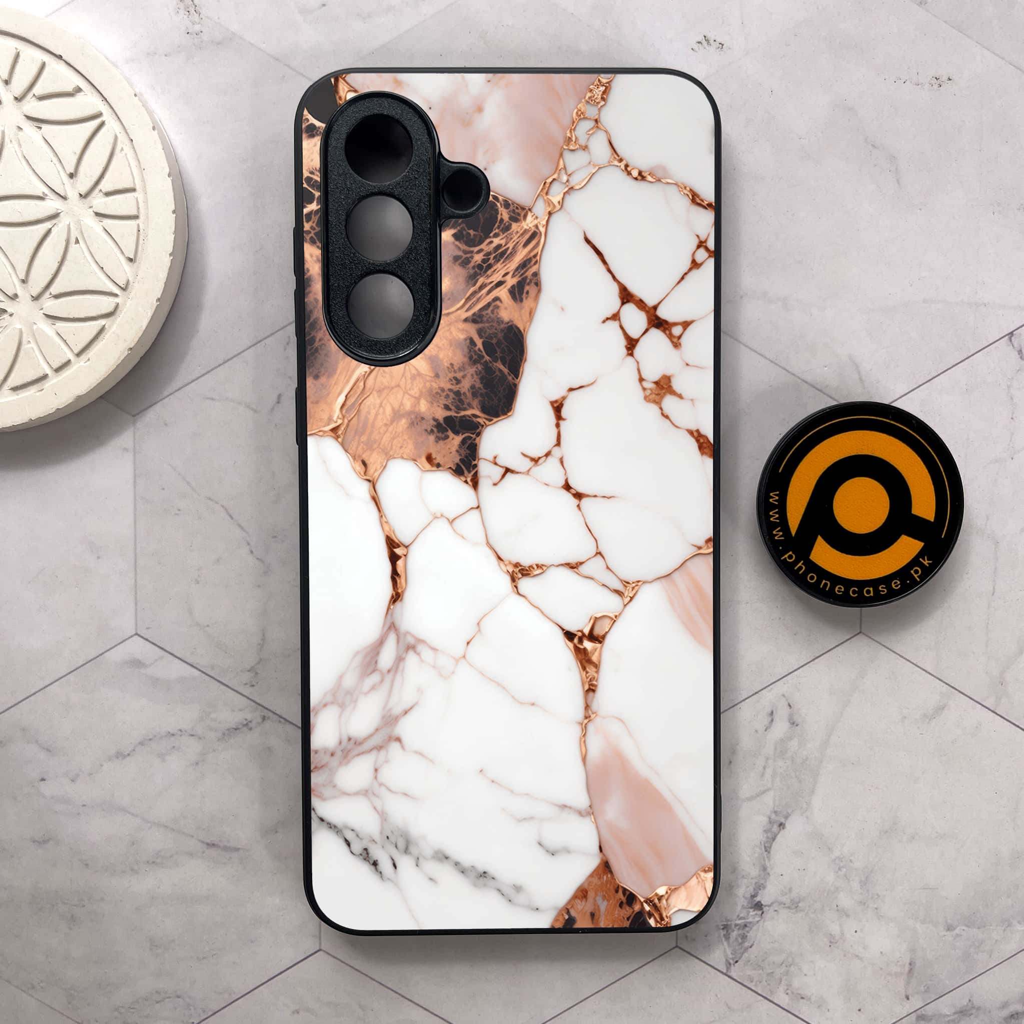 Samsung Galaxy A26 5G - Liquid Marble Series - Premium Metal Printed soft Bumper shock Proof Case