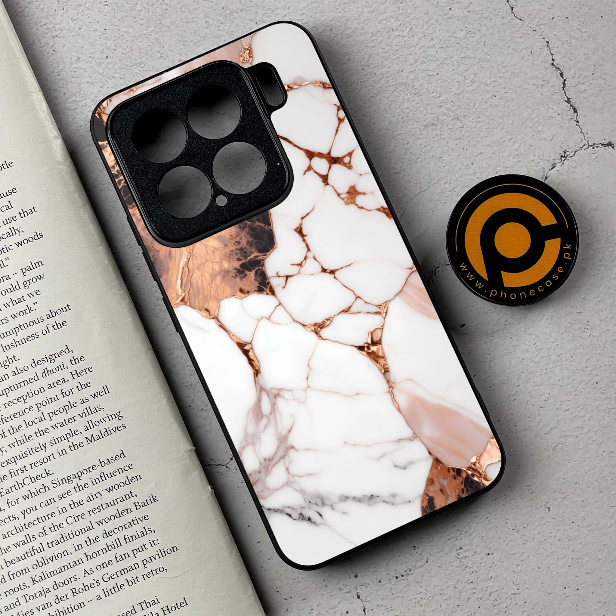 Xiaomi 15 - Liquid Marble Series - Premium Metal Printed soft Bumper shock Proof Case