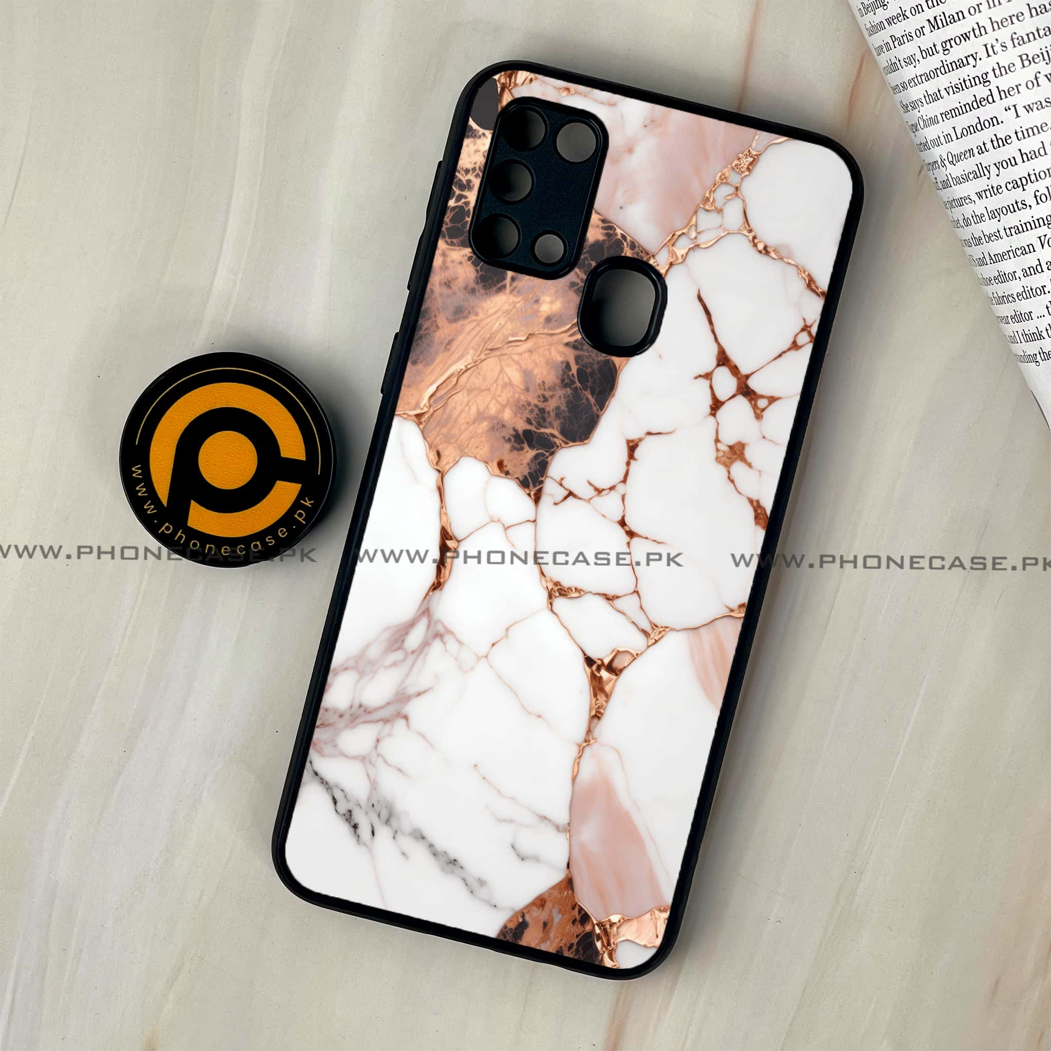 Galaxy M31 - Liquid Marble Series - Premium Printed Glass soft Bumper shock Proof Case