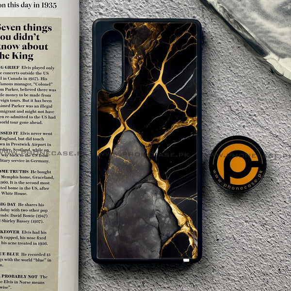 LG G9 - Liquid Marble Design 6 - Premium Metal Printed soft Bumper shock Proof Case CS-22692