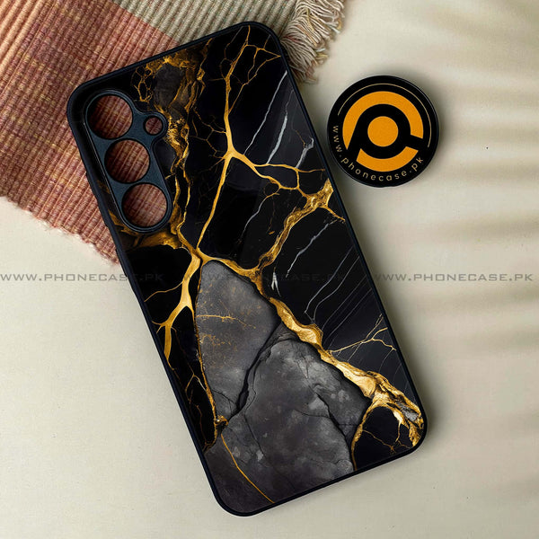 Samsung Galaxy A35 5G - Liquid Marble Design 6  - Premium Printed Glass soft Bumper shock Proof Case  CS-25939