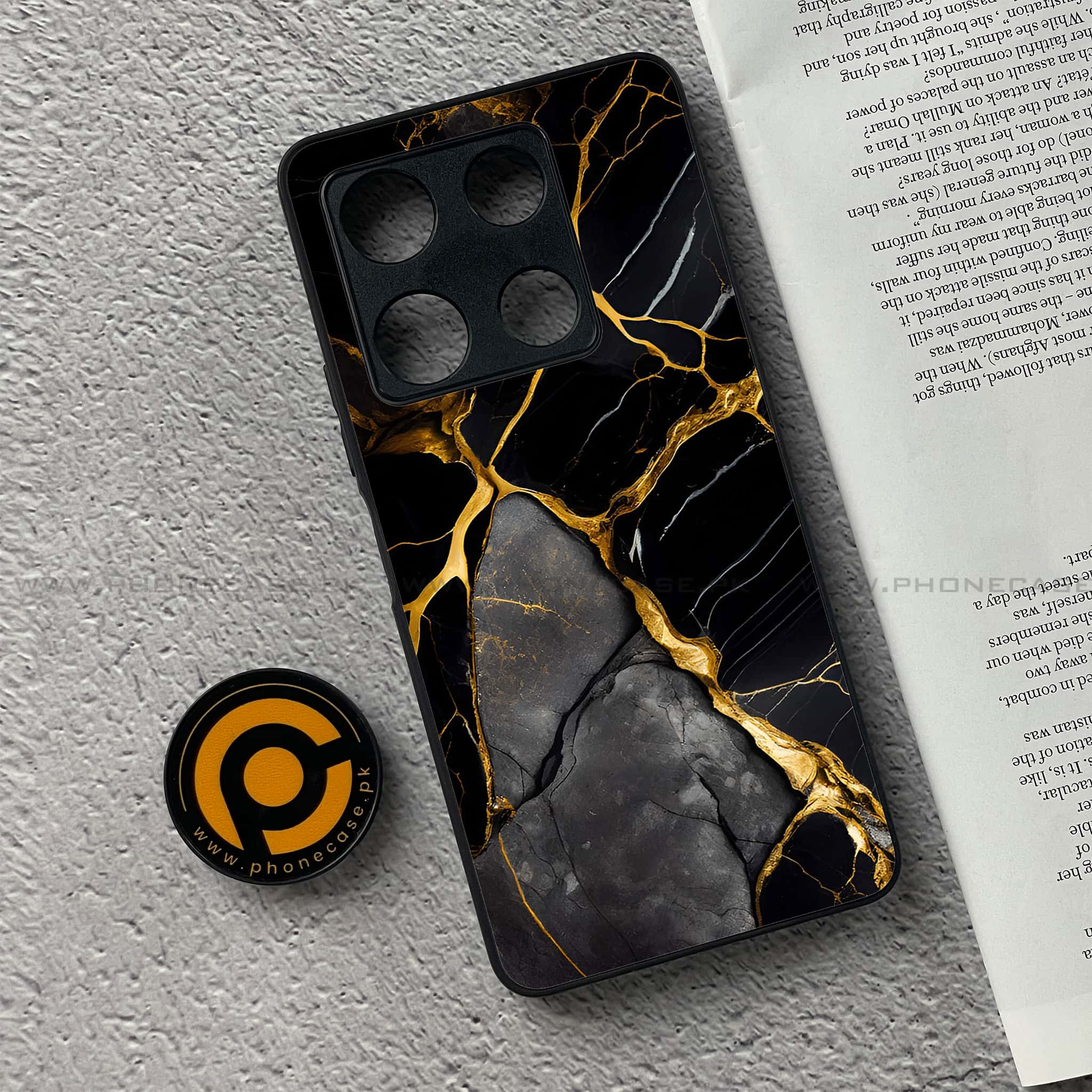 Infinix Note 30 Pro - Liquid Marble Series - Premium Metal Printed soft Bumper shock Proof Case