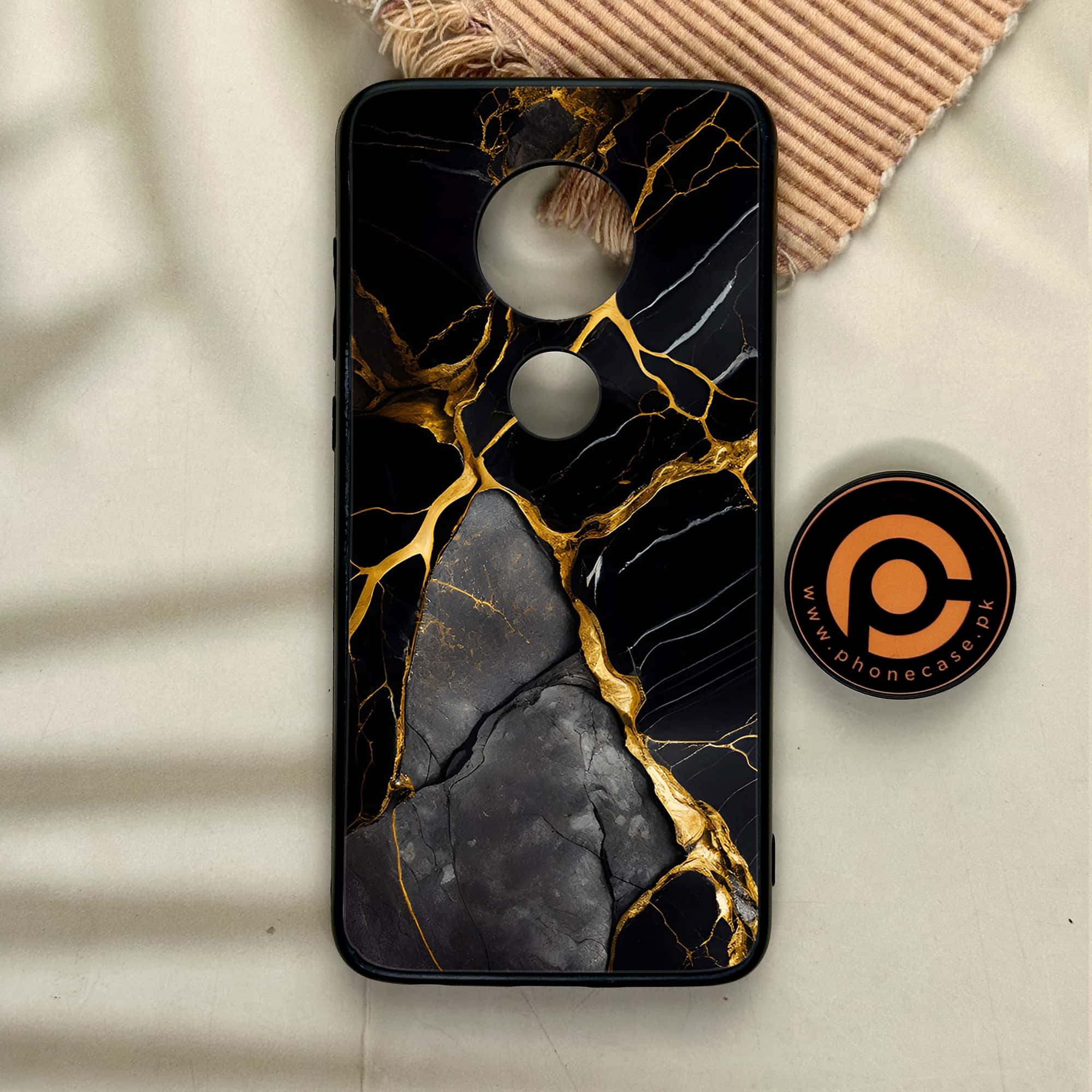 Moto G7 - Liquid Marble Series - Premium Printed Glass soft Bumper shock Proof Case