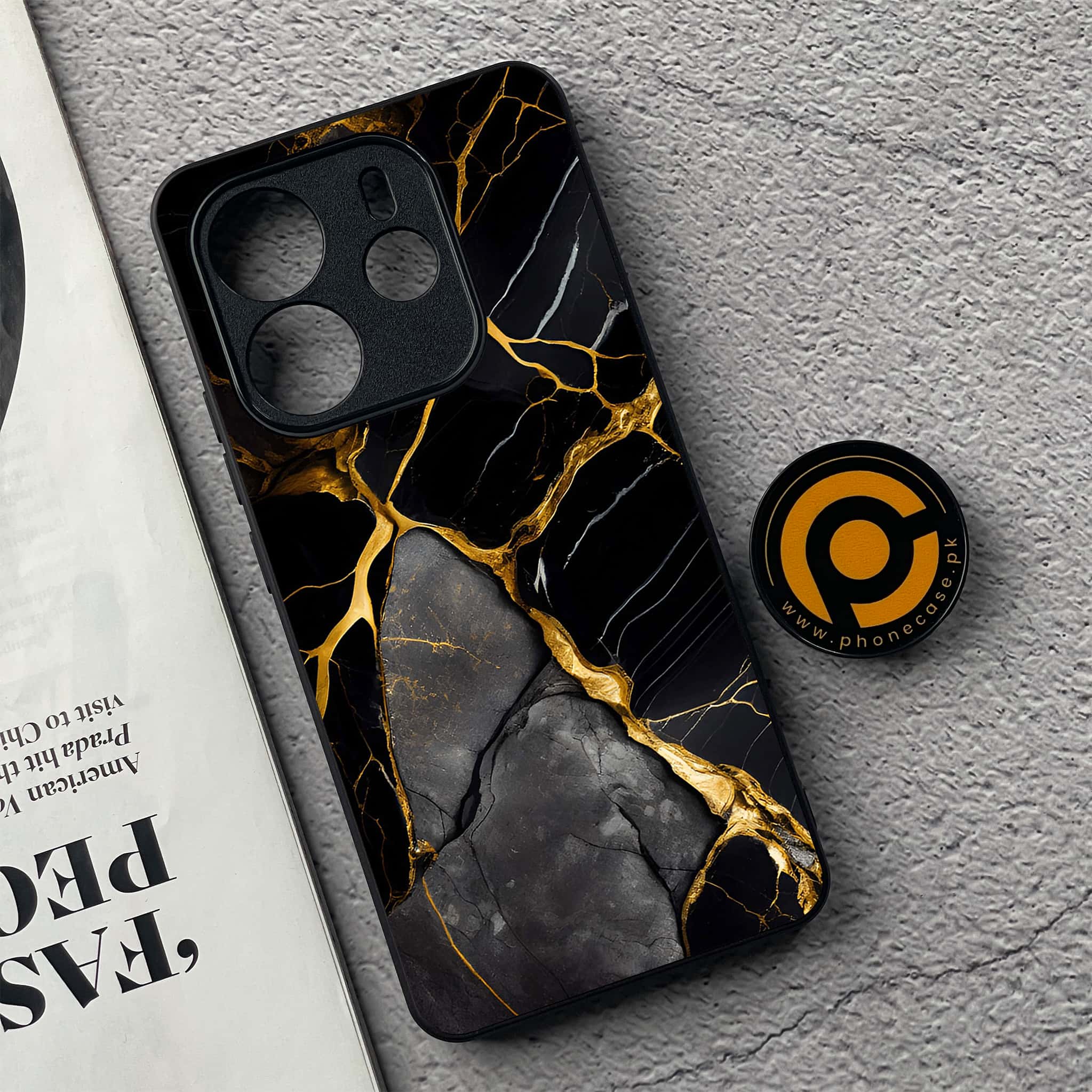 Xiaomi Redmi Note 14 - Liquid Marble Series - Premium Printed Glass soft Bumper shock Proof Case