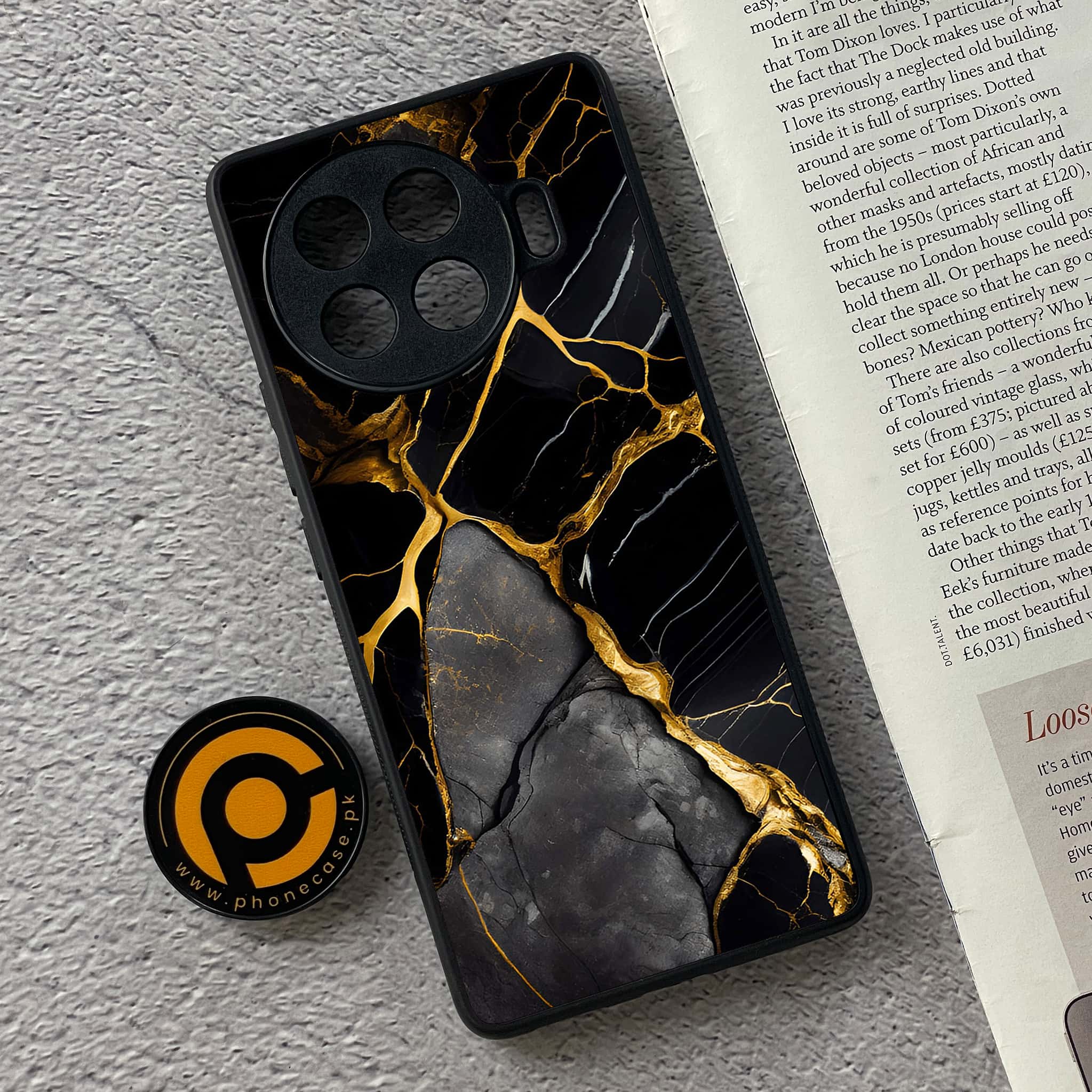 Tecno Spark 20 pro plus - Liquid Marble Series - Premium Printed Glass soft Bumper shock Proof Case