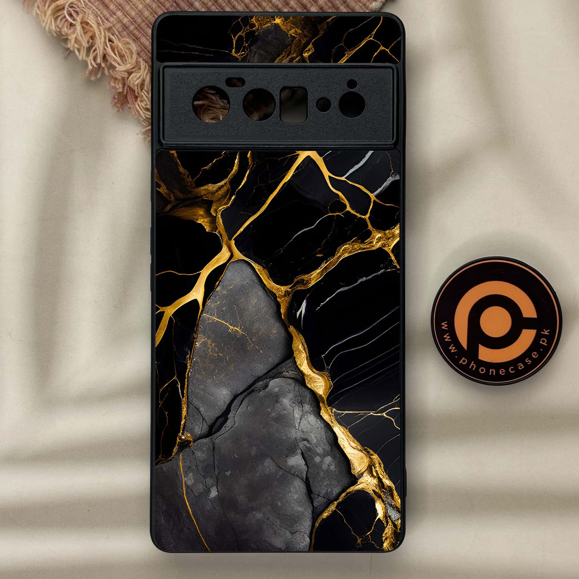 Google Pixel 6 Pro - Liquid Marble Series - Premium Metal Printed soft Bumper Shock Proof Case