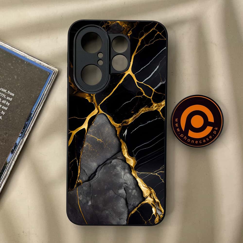 Vivo X200 FE - Liquid Marble Series - Premium Metal Printed soft Bumper Shock Proof Case