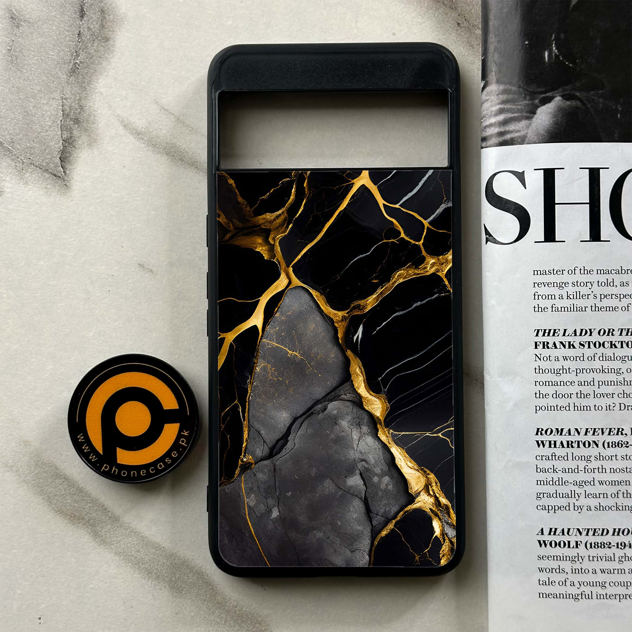 Google Pixel 8 Pro - Liquid Marble Series - Premium Printed Glass soft Bumper shock Proof Case